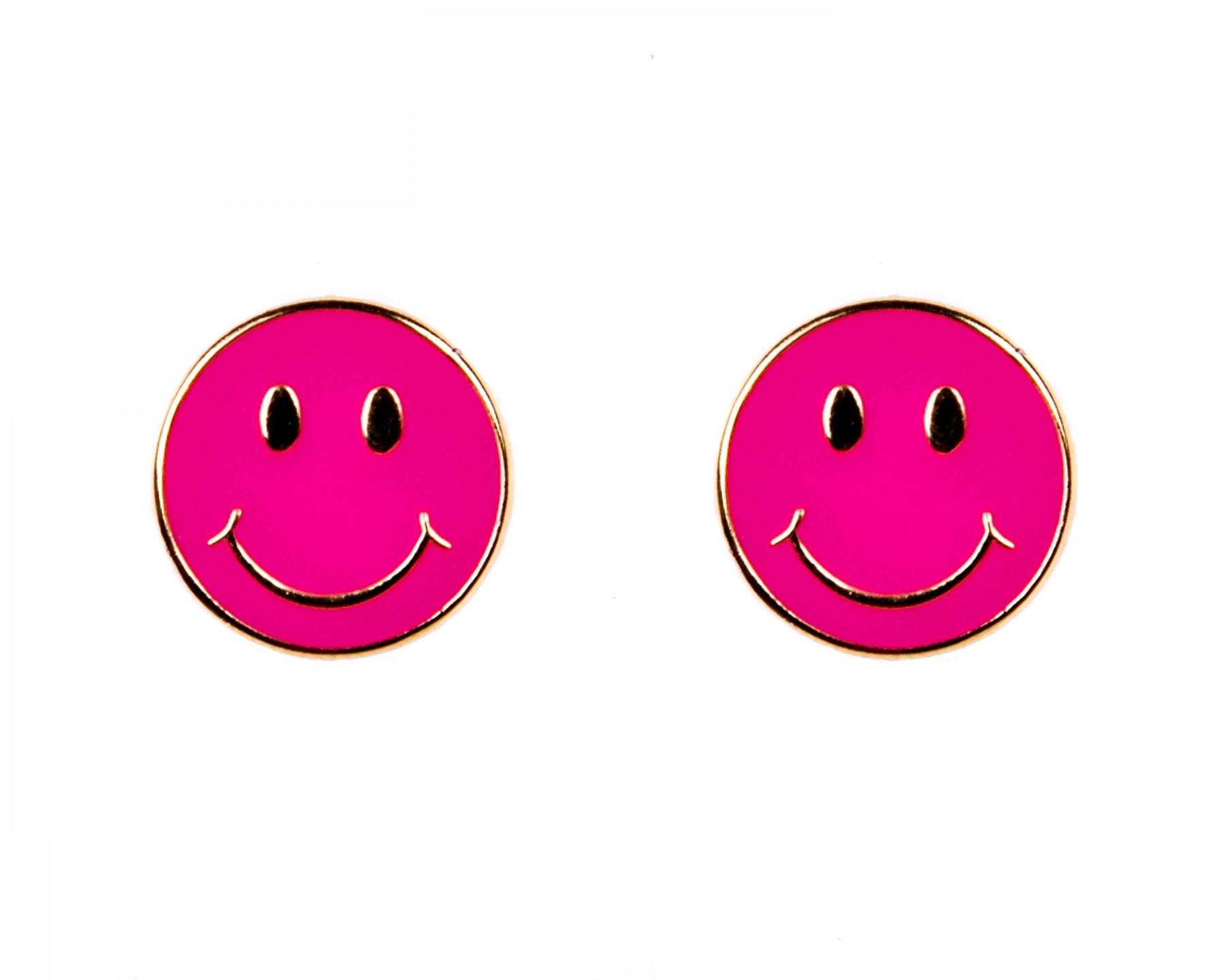Smiley face earrings - pink