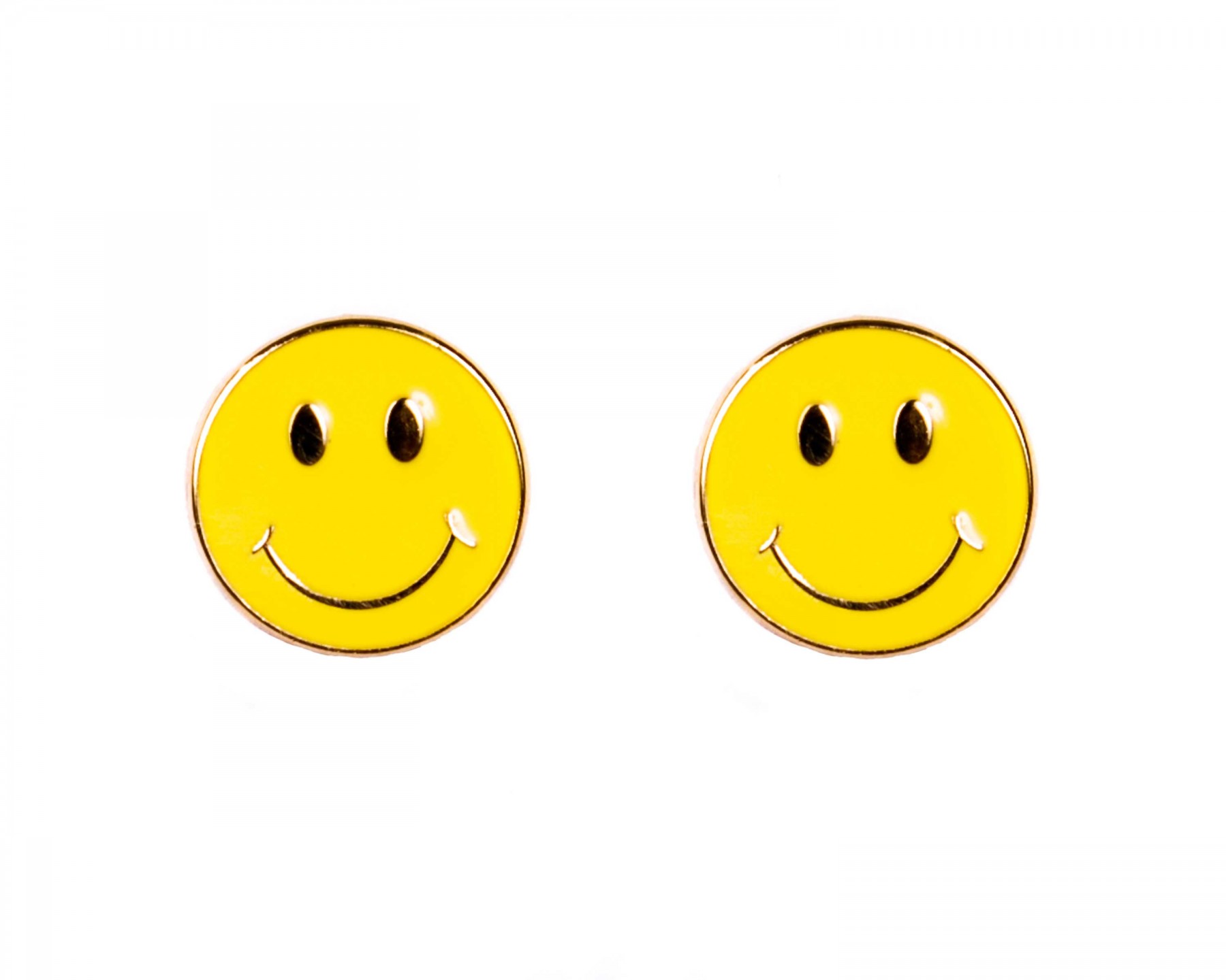 Smiley face earrings - yellow