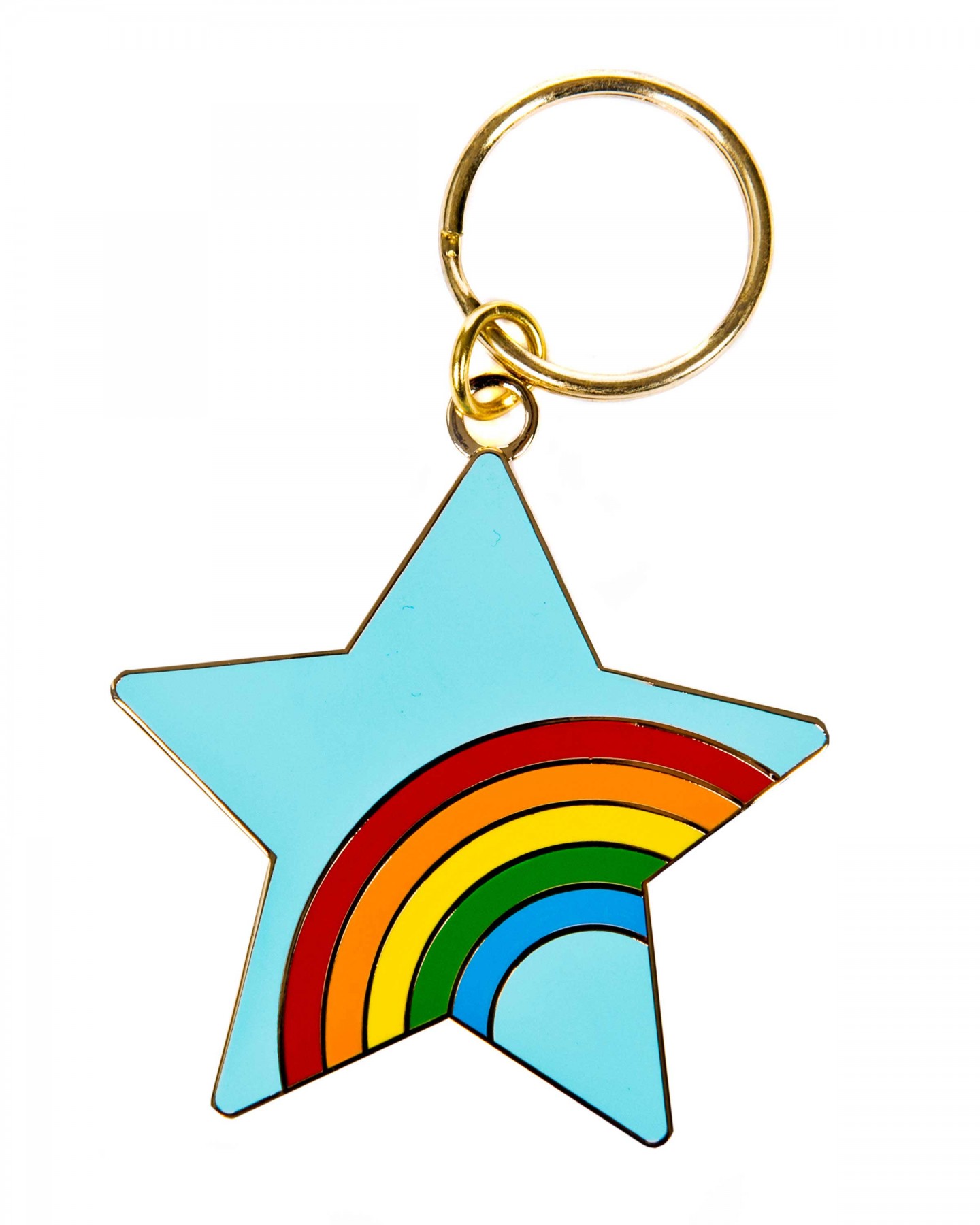 Rainbow in a star key ring