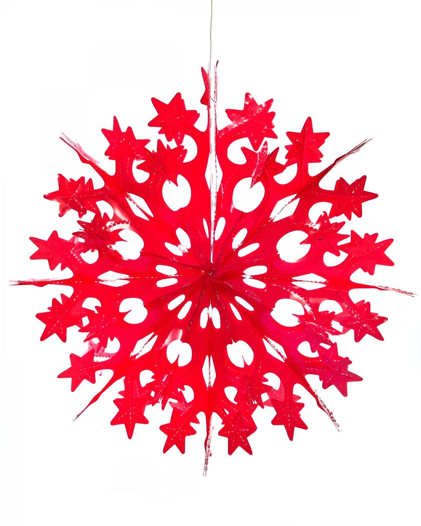 starry snowflake decoration - red