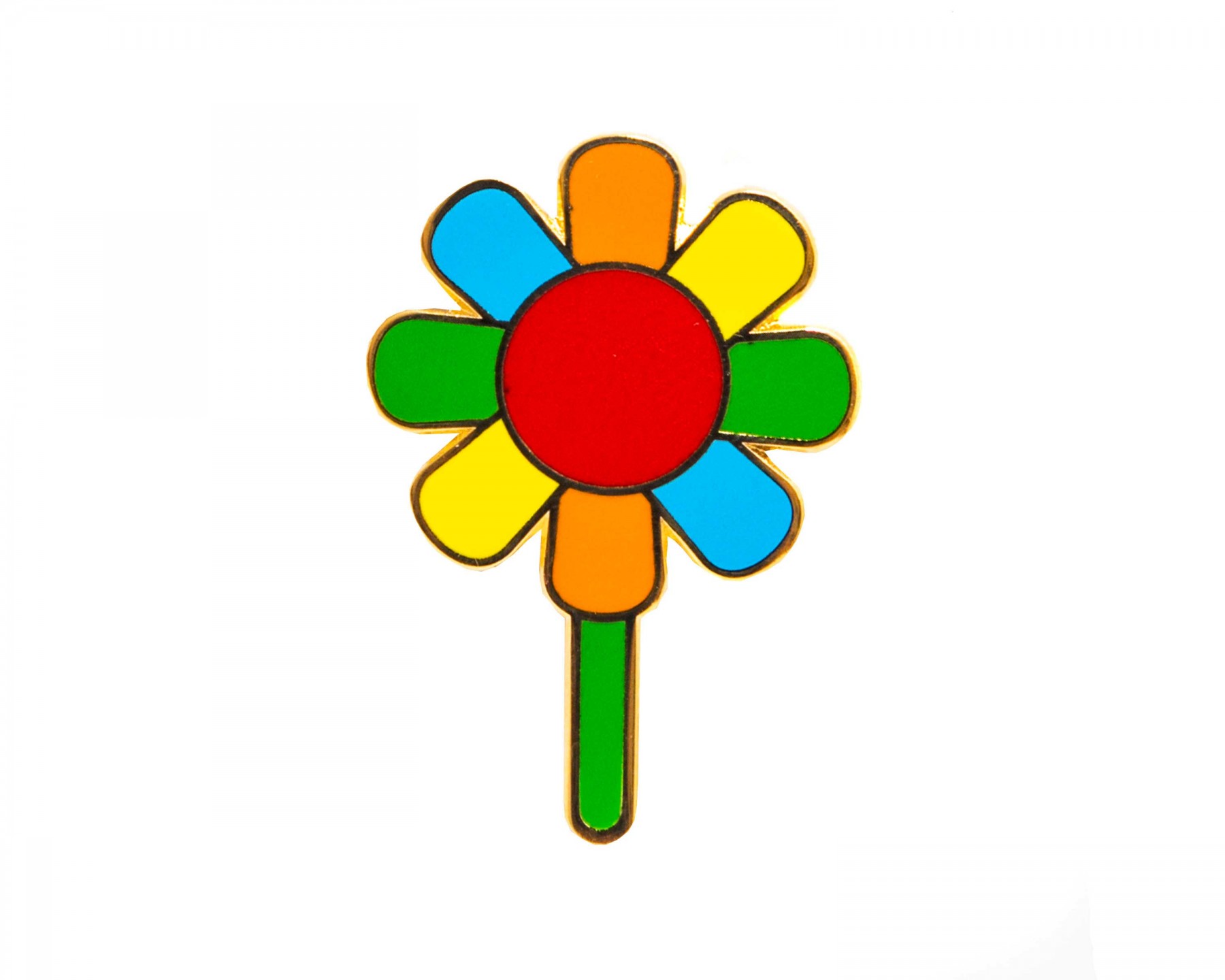 Rainbow flower enamel pin
