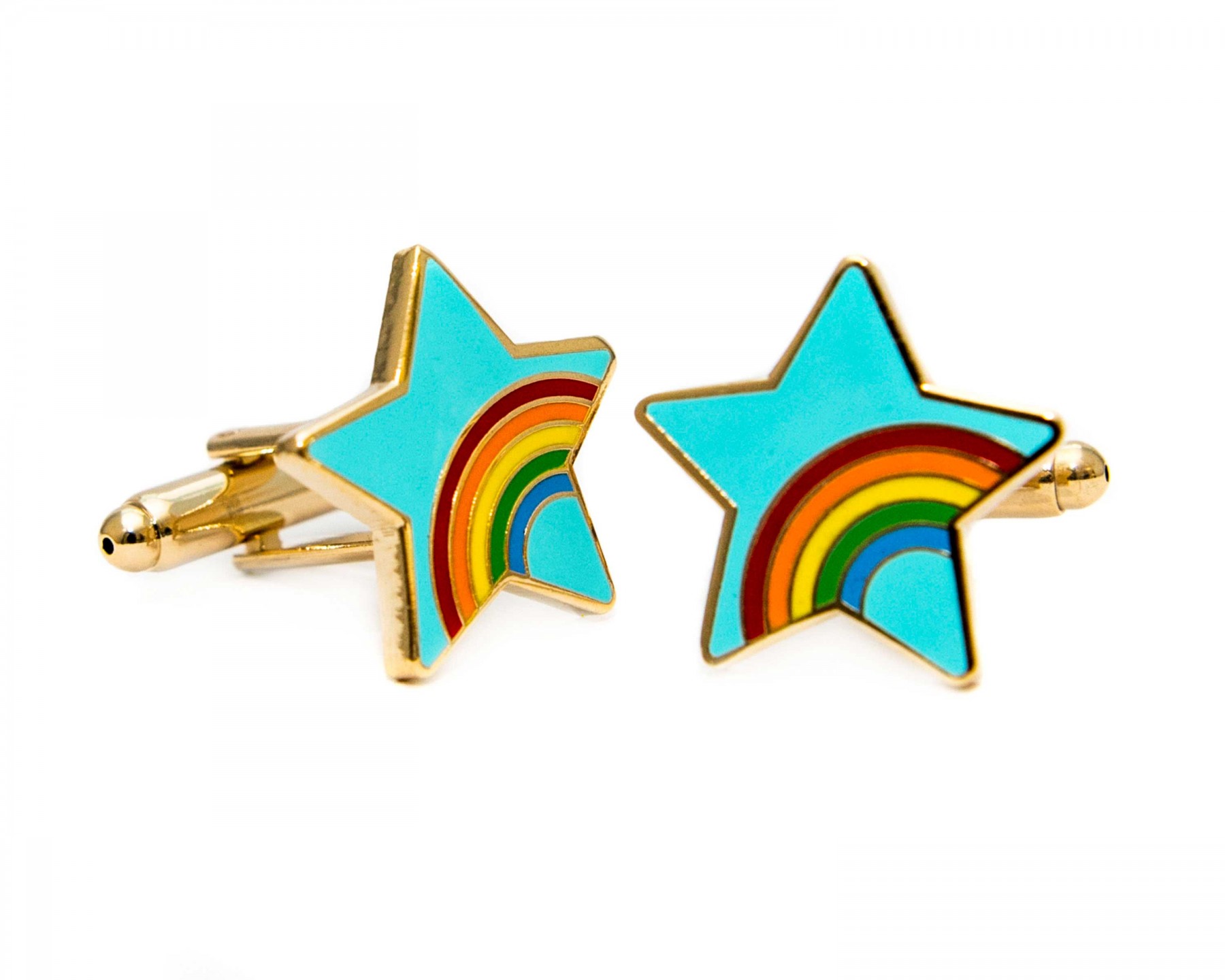 rainbow star cufflinks