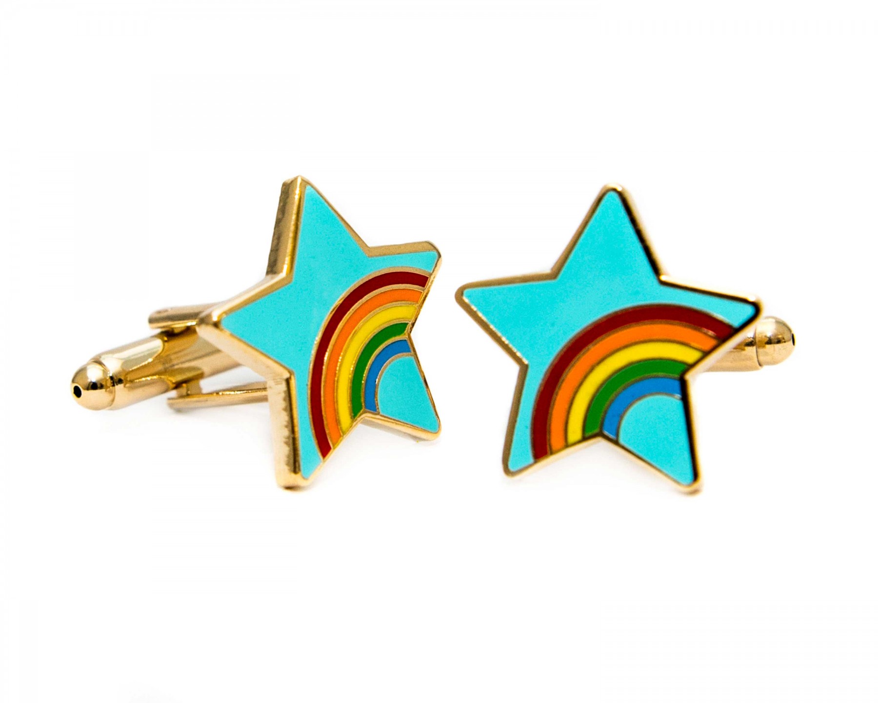 Rainbow star cufflinks