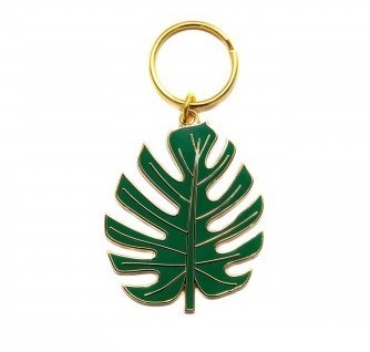 Monstera leaf key ring