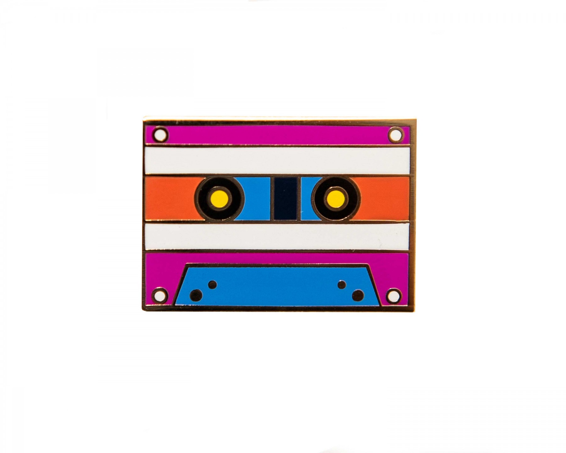 Cassette enamel pin
