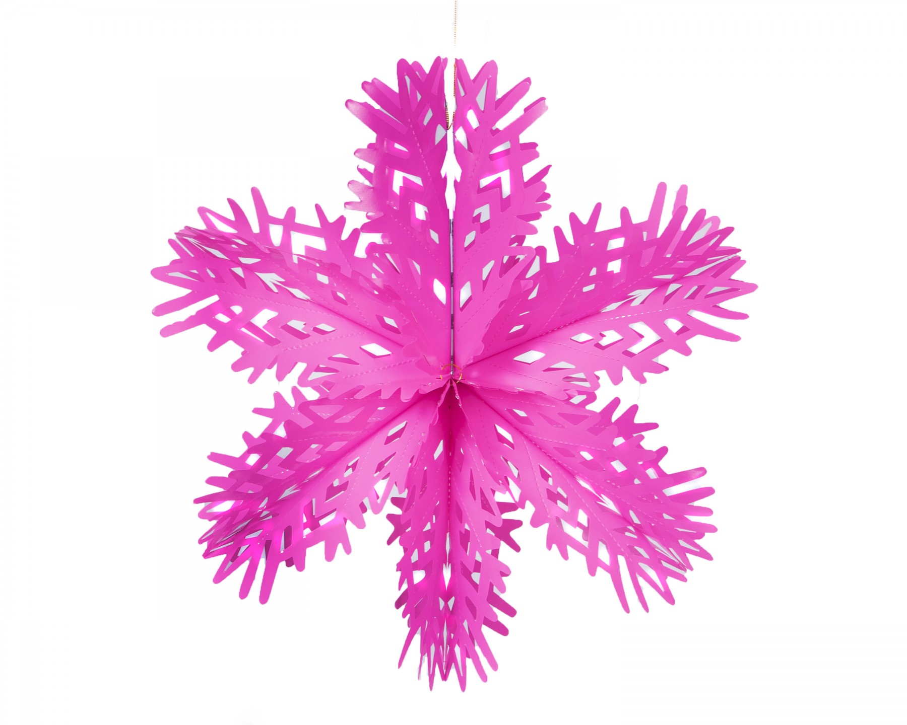 Neon snowflake decoration - pink