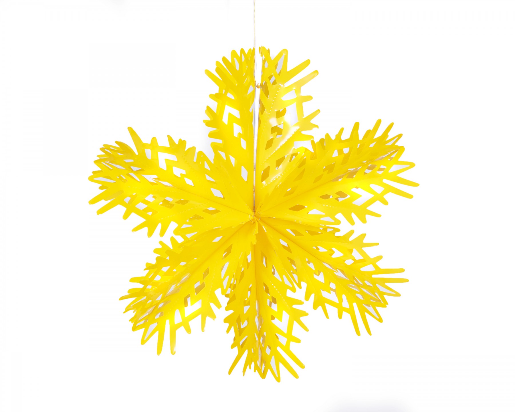 neon snowflake decoration - yellow
