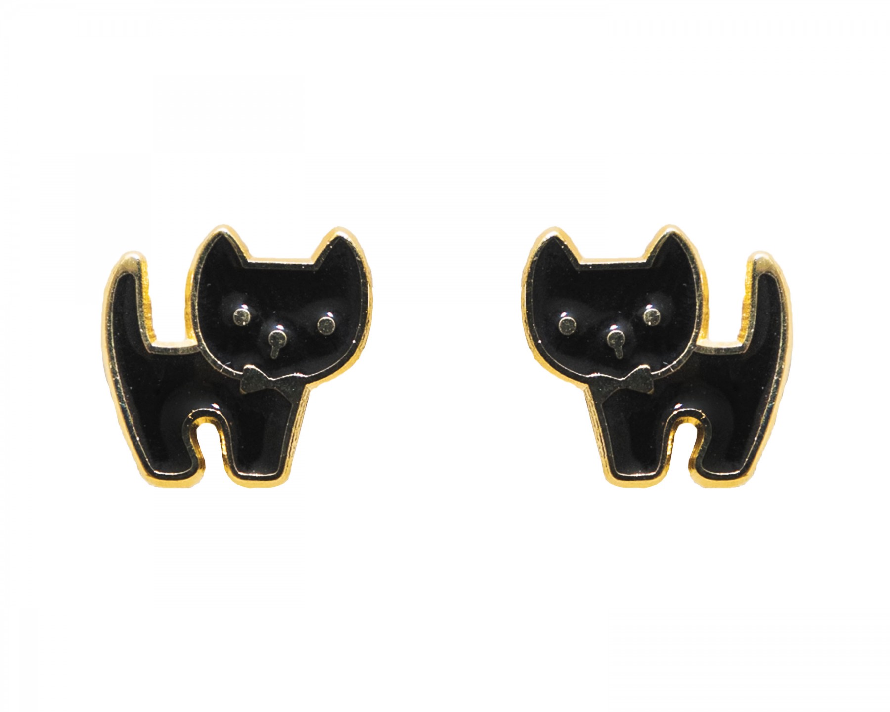 Black cat earrings