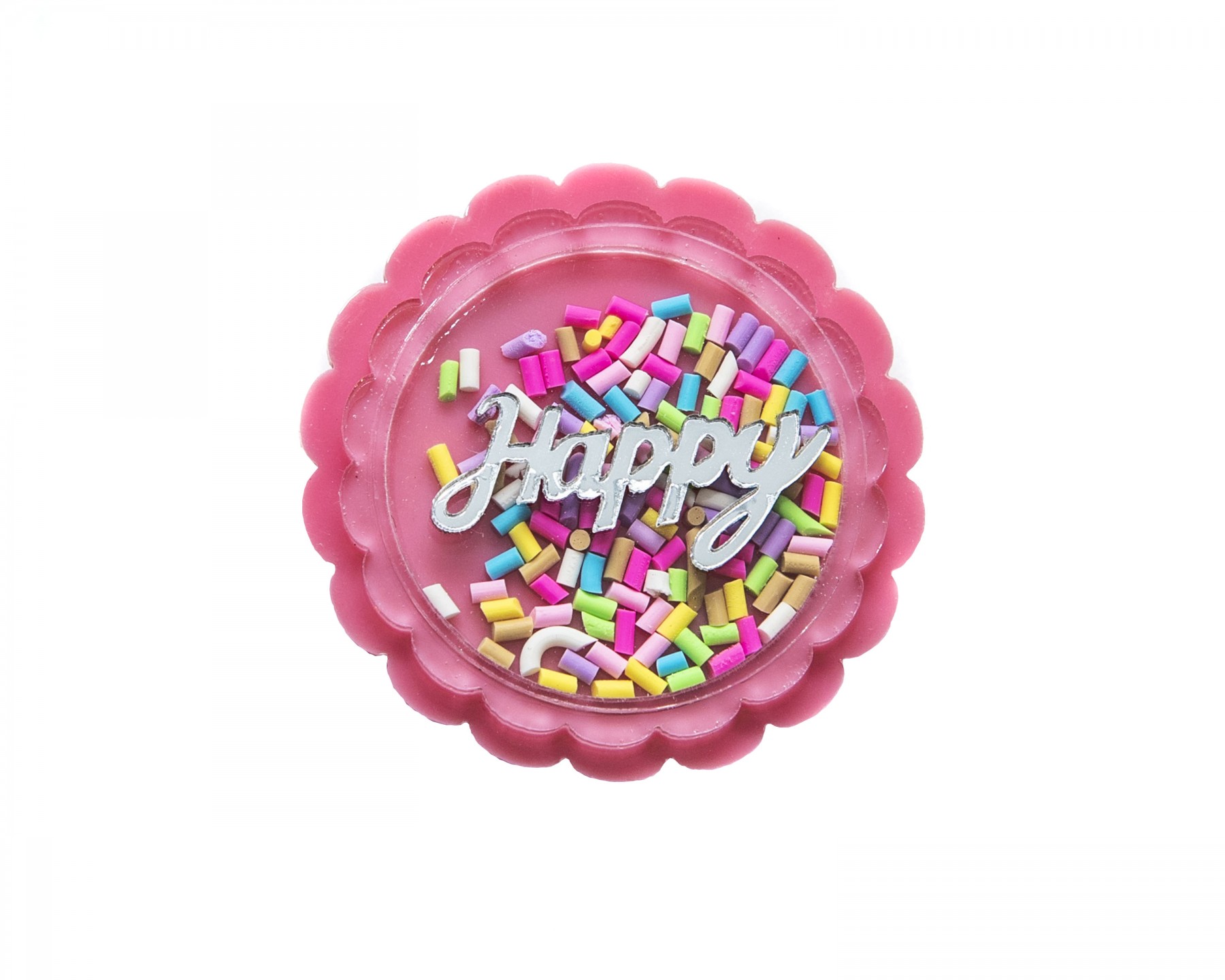 'happy' brooch