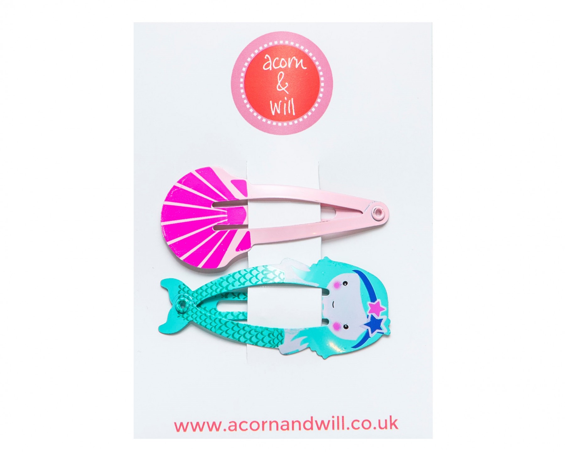 Shell & mint mermaid hair clips