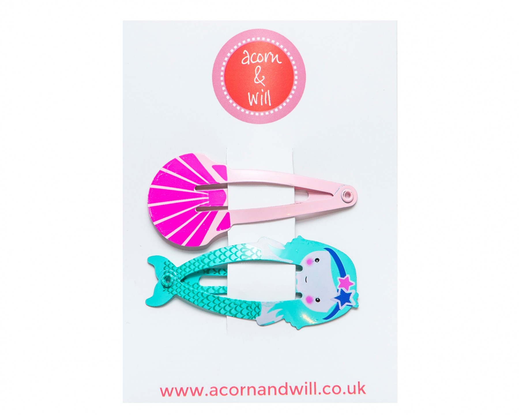 Shell & mint mermaid hair clips