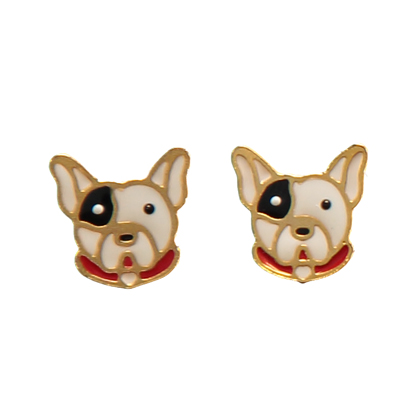 Frankie french bulldog earrings - black patch
