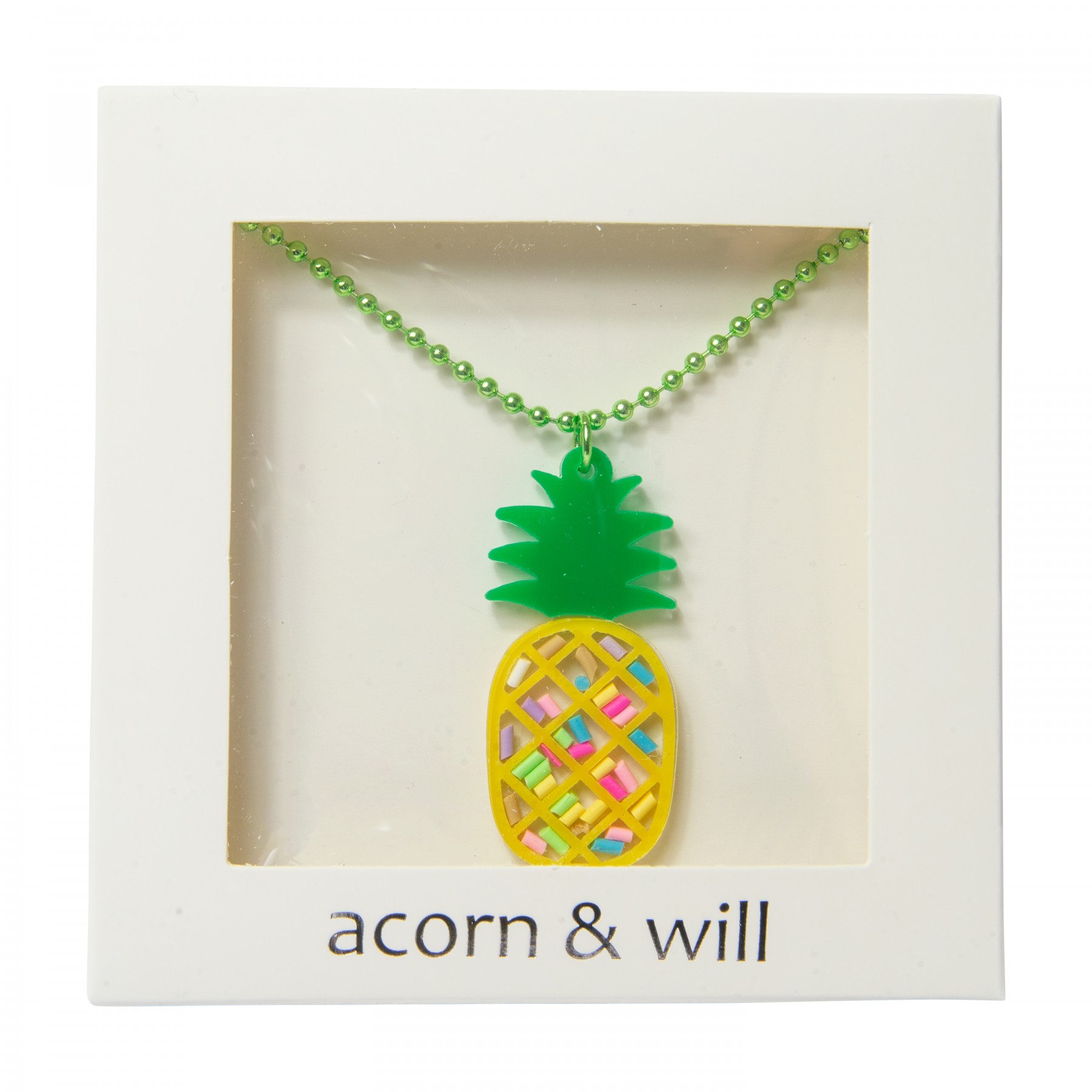 Pineapple acrylic necklace