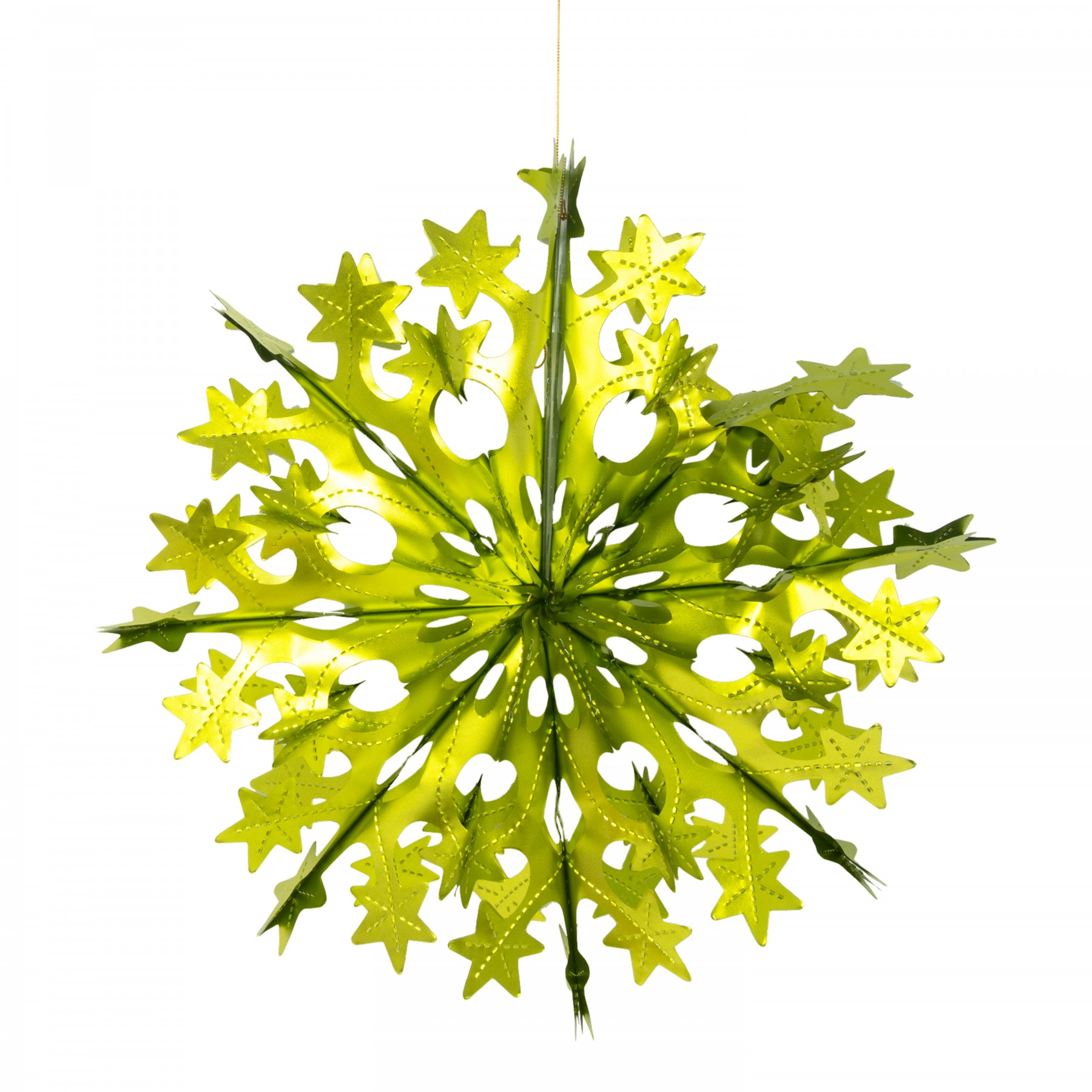 Starry snowflake decoration - lime