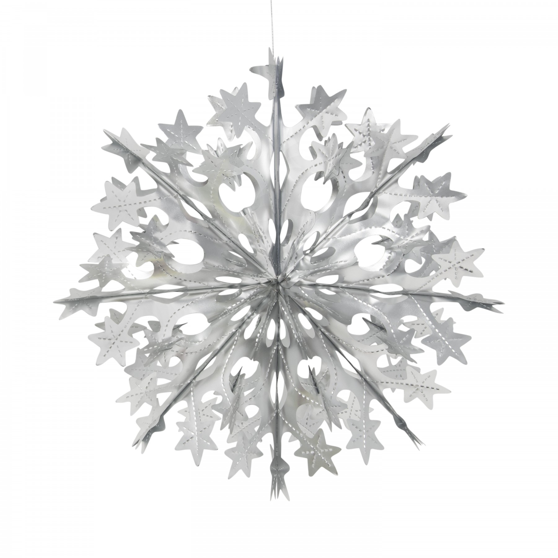 Starry snowflake decoration - silver