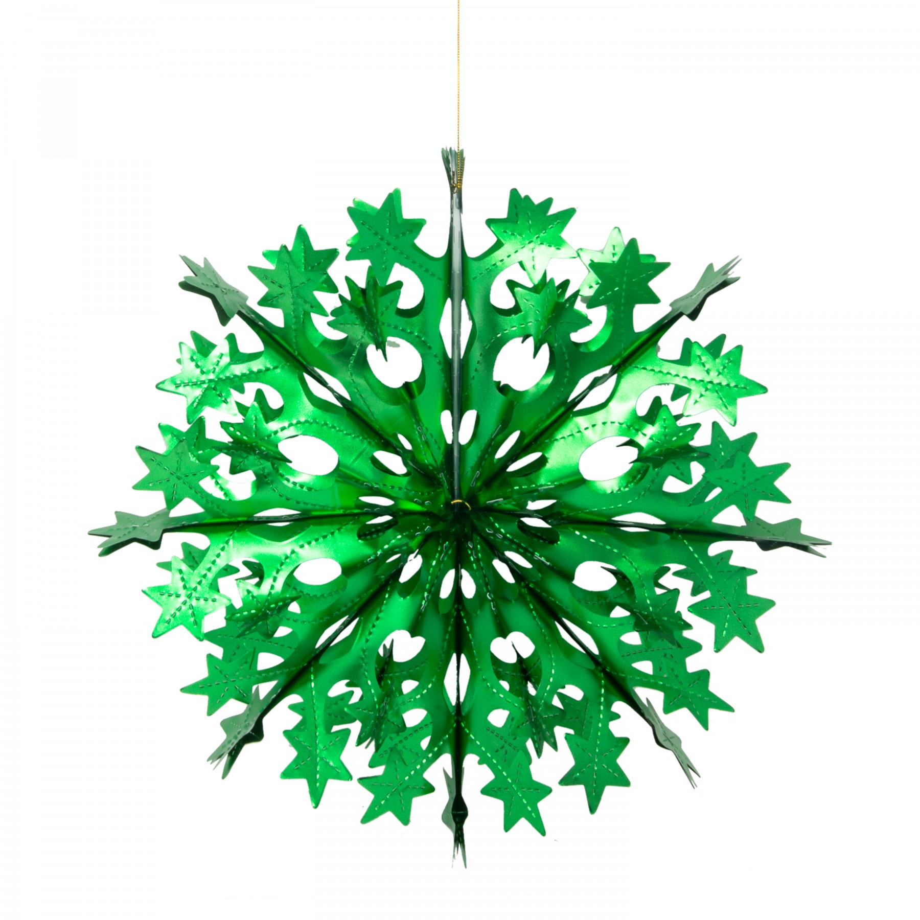 Starry snowflake decoration - dark green