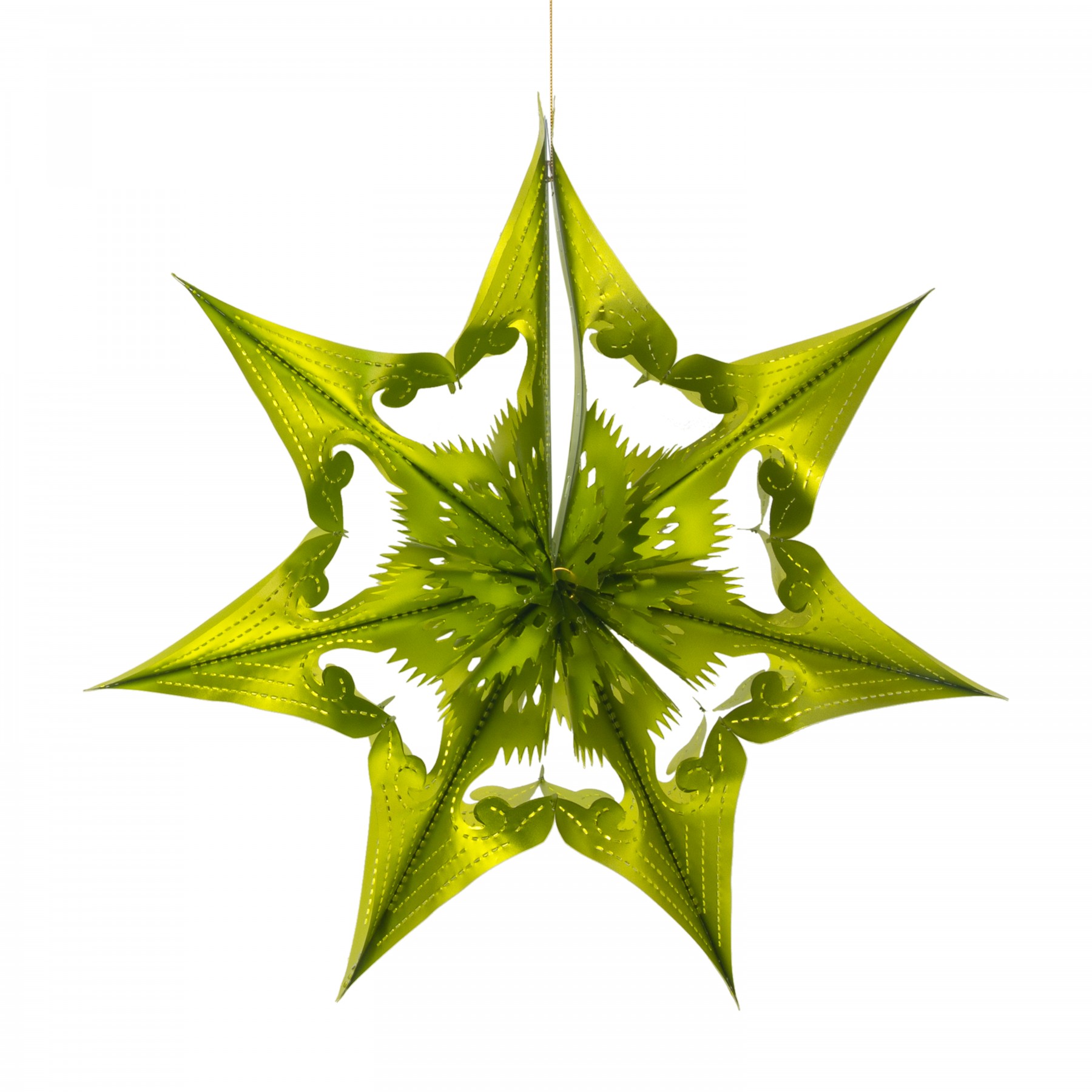 Star with spherical centre decoration - lime