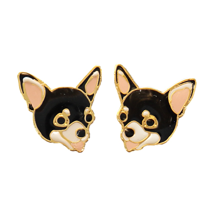 Lino chihuahua earrings - black