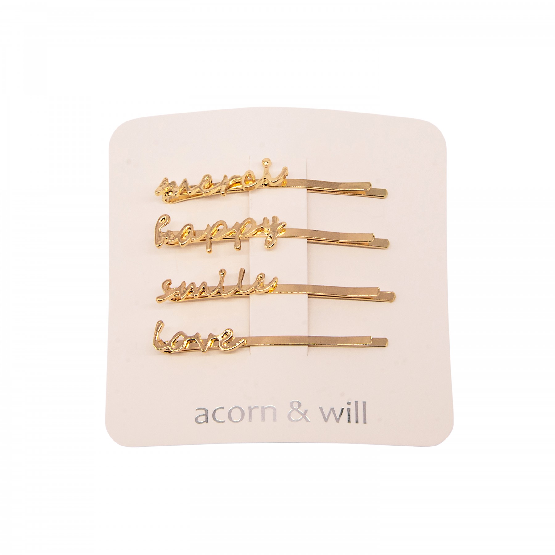 Set of 4 words hair slides