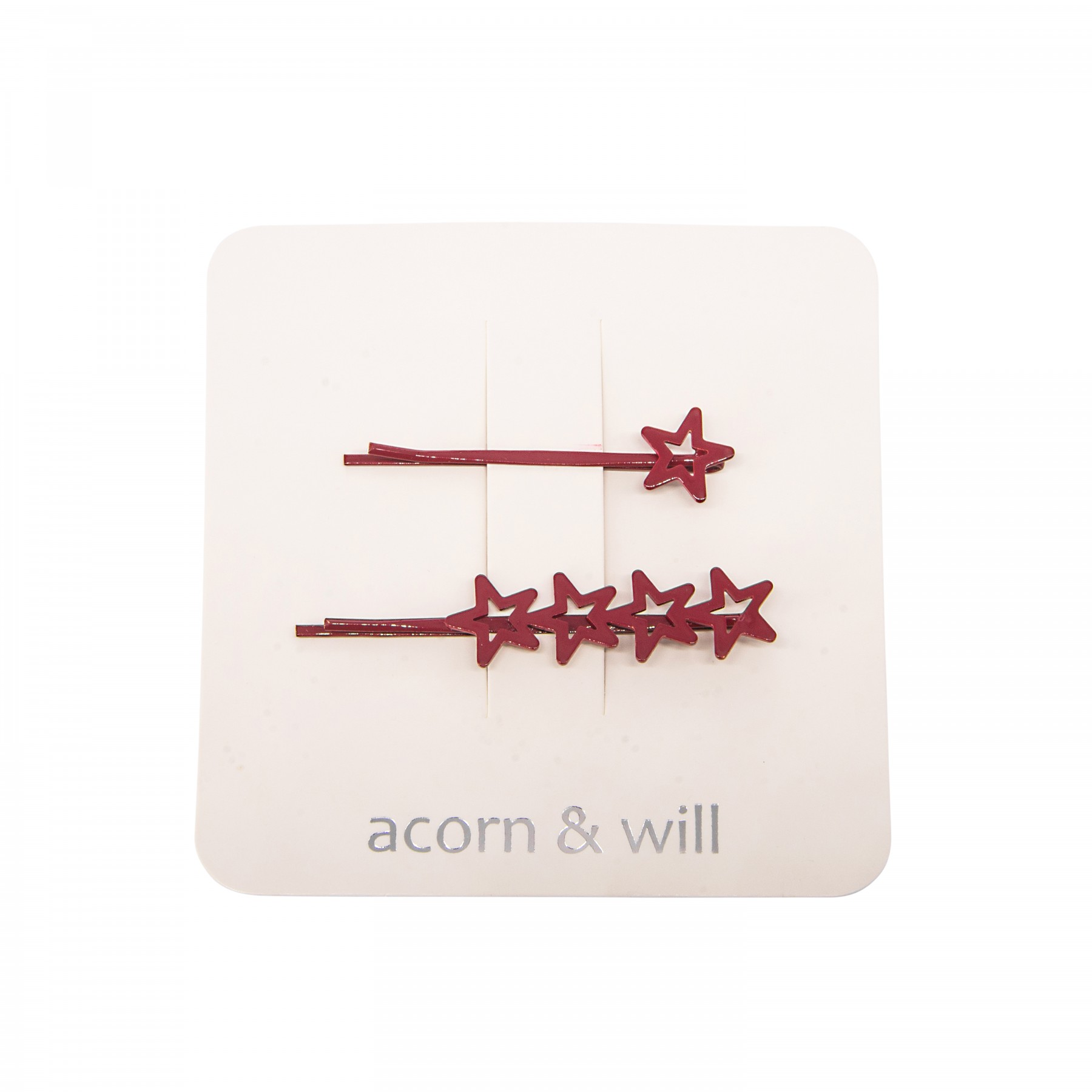 'stars' bobby pins- claret