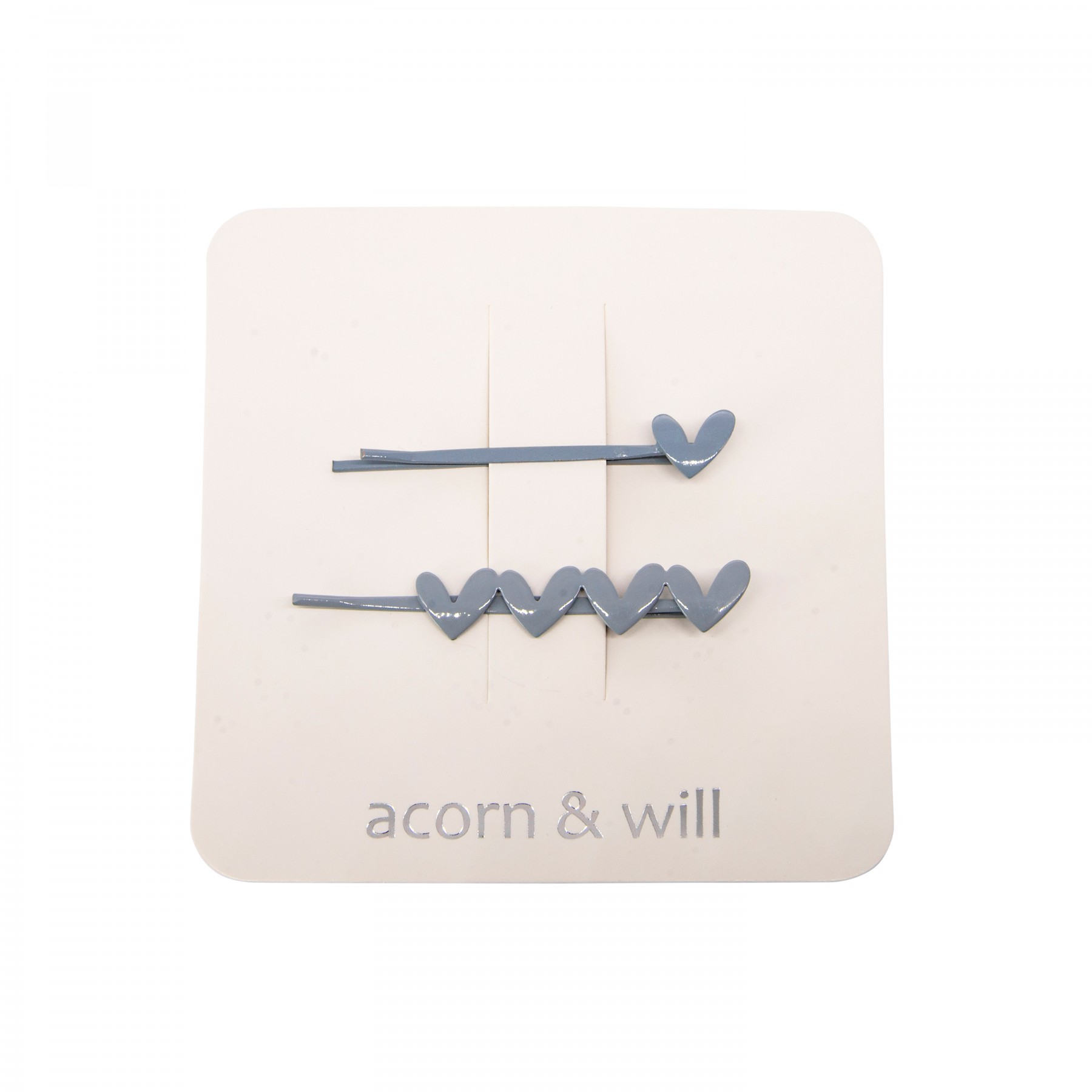 'hearts' bobby pins- periwinkle