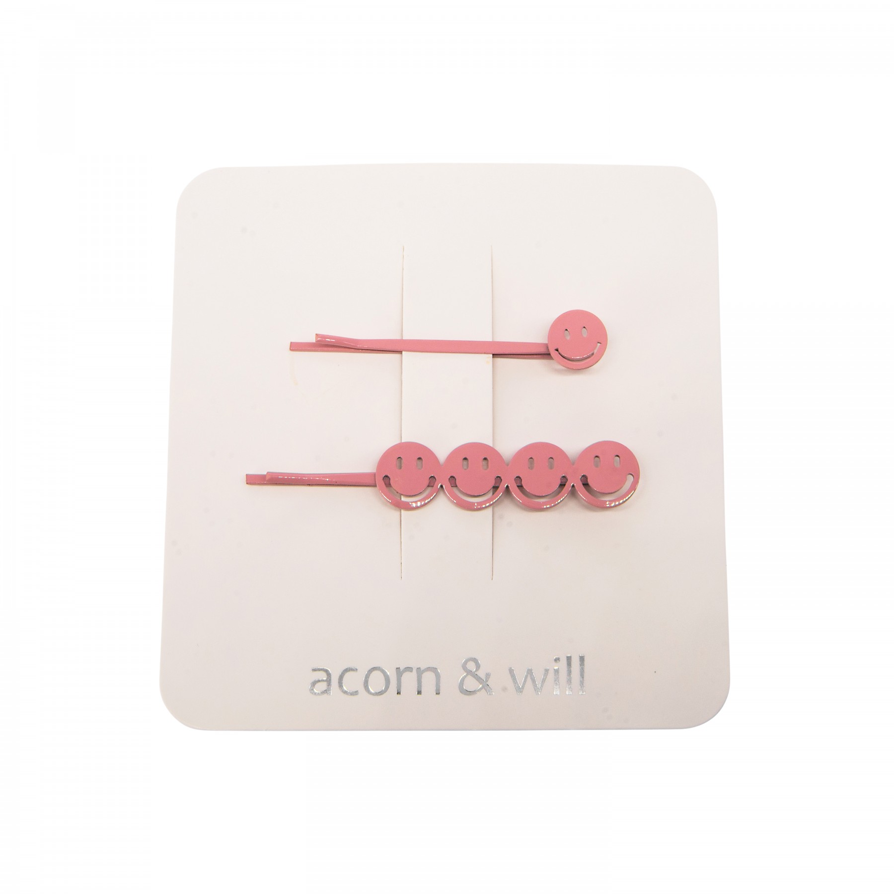 'smiley face' bobby pins- blush