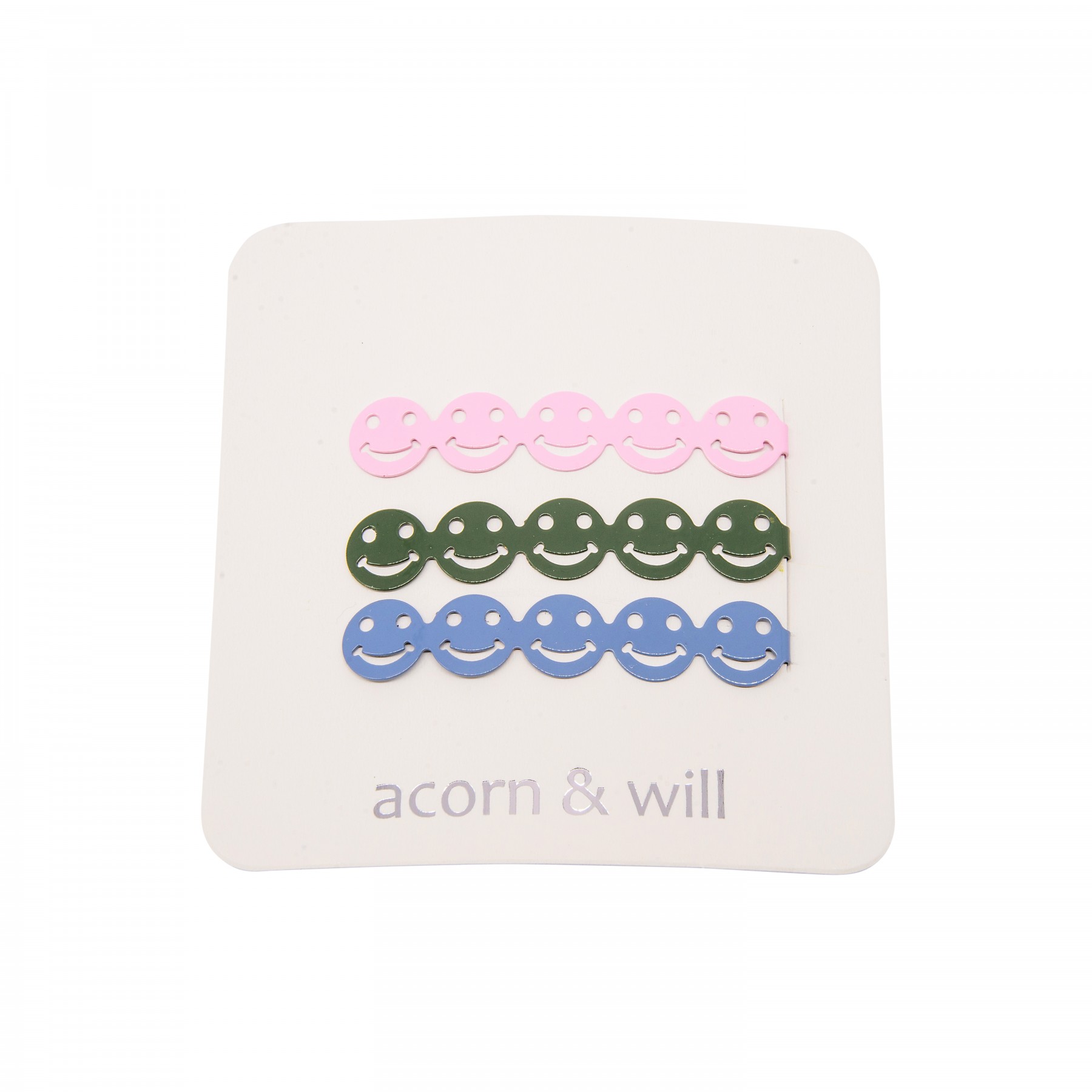 Smiley face hair slides