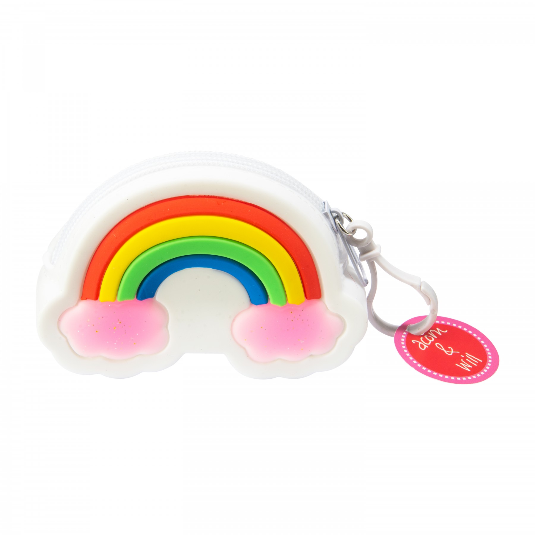 Rainbow purse- white
