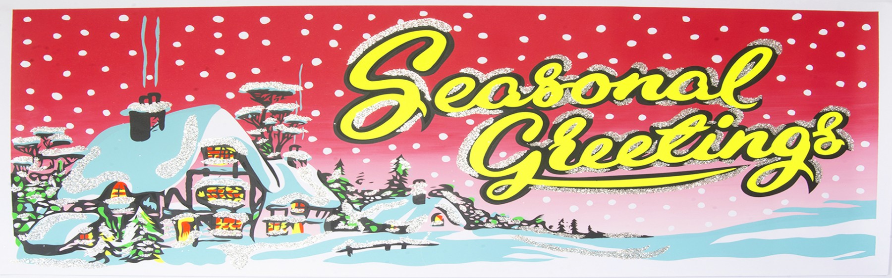 Seasonal greetings poster - red