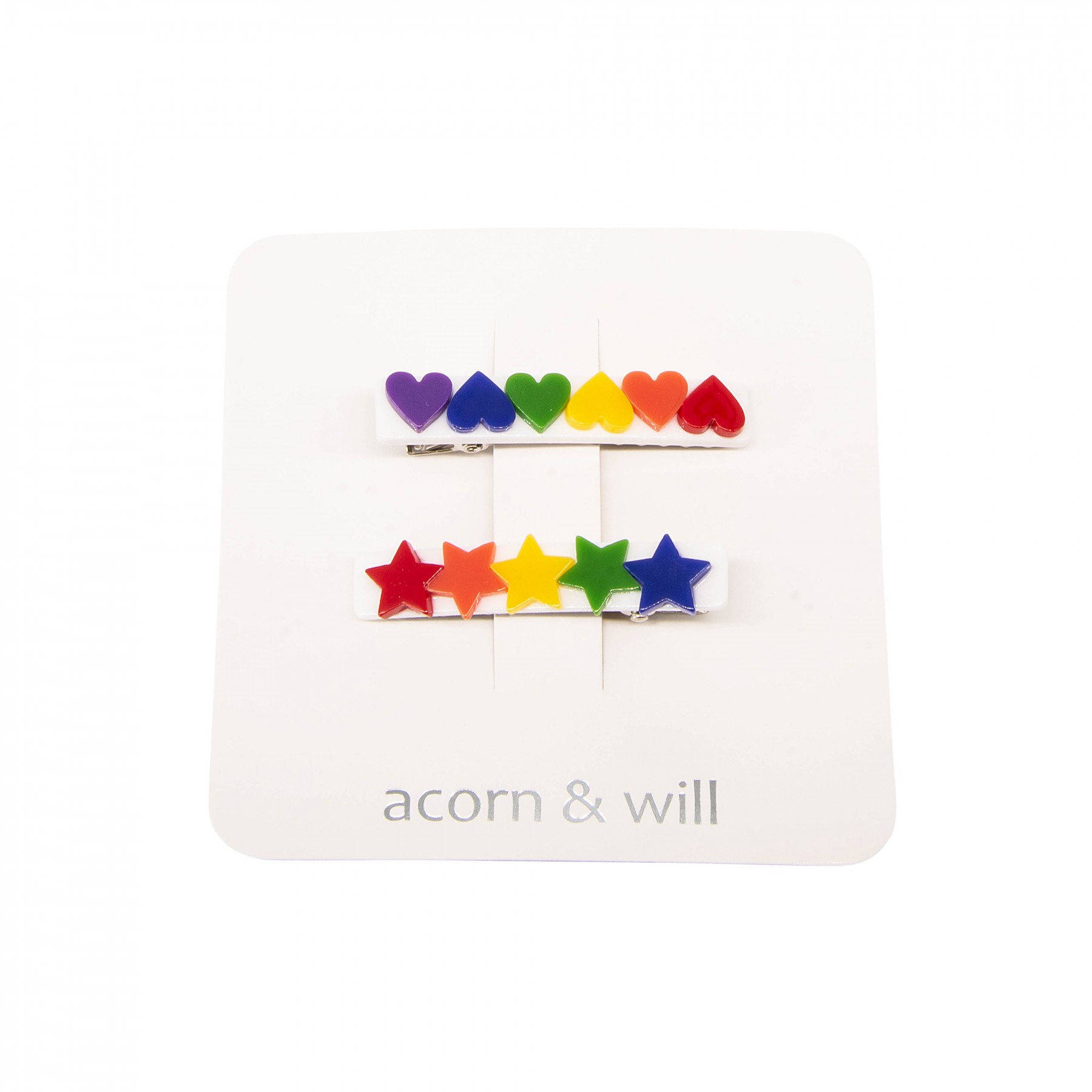 duo of hearts and stars hair clip