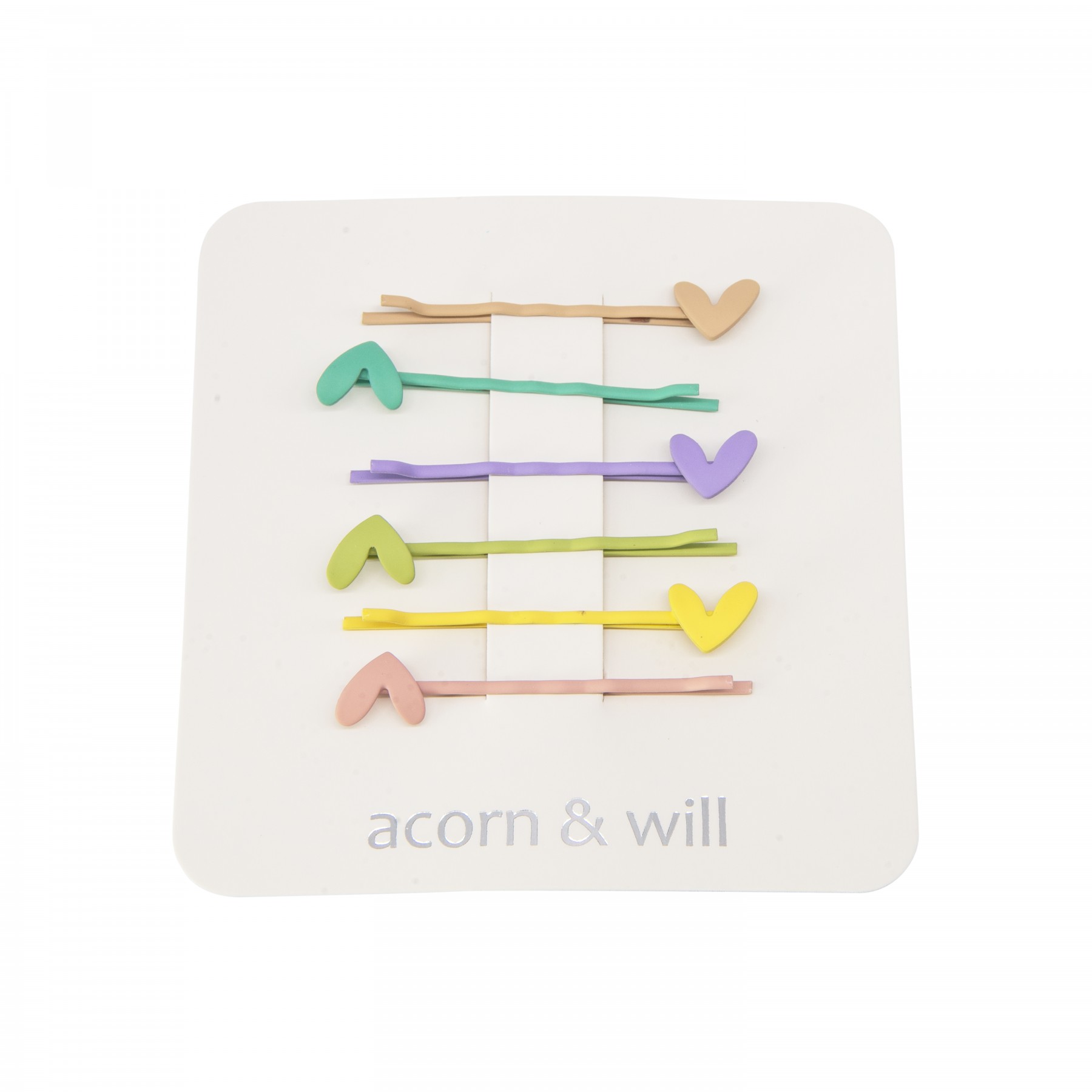 Set of 6 heart bobby pins