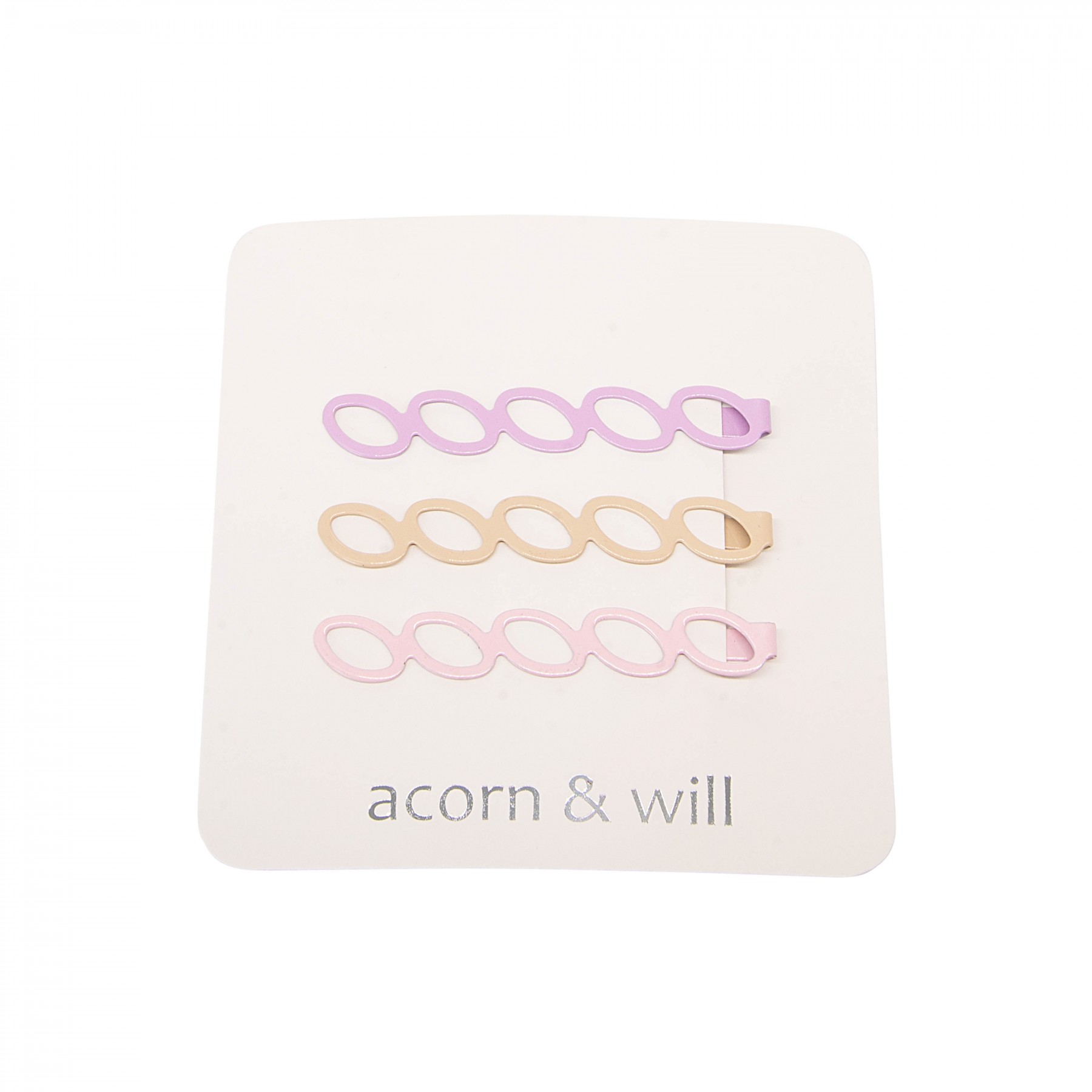 Trio of oval hair clips