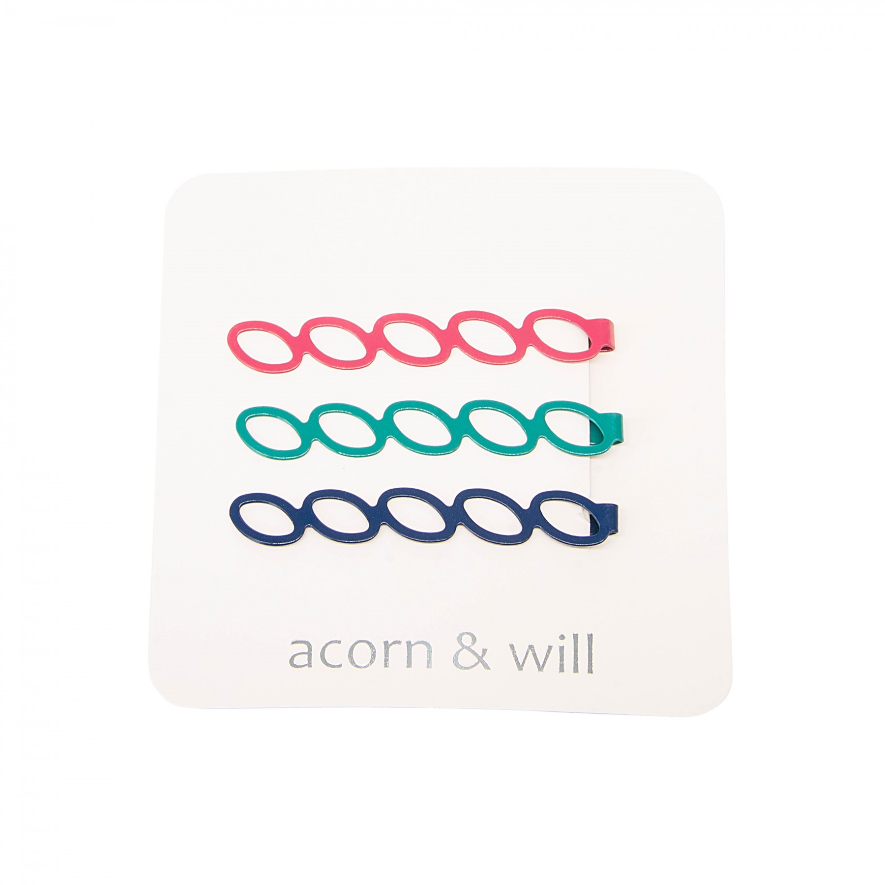 Trio of oval hair clips