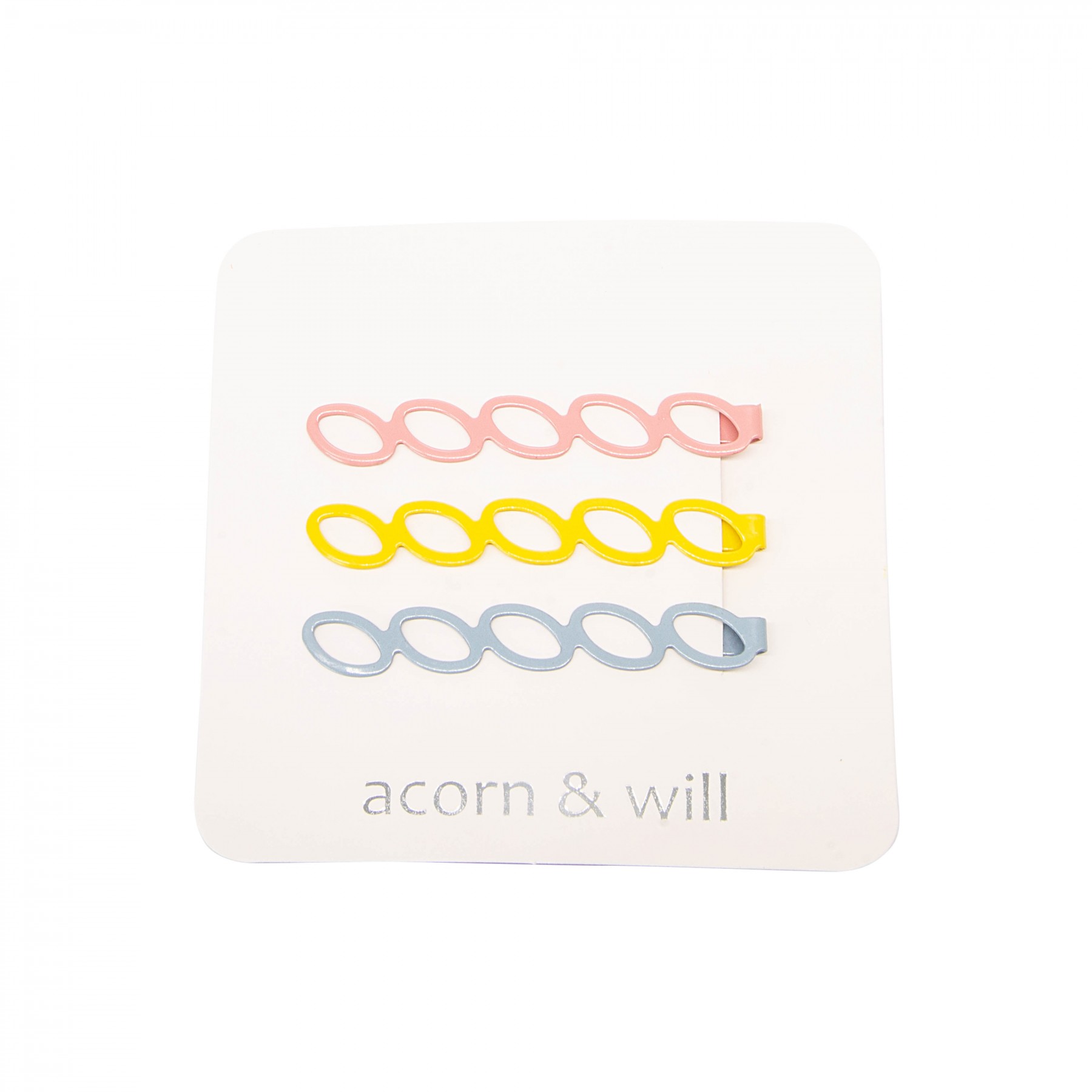 Trio of oval hair clips