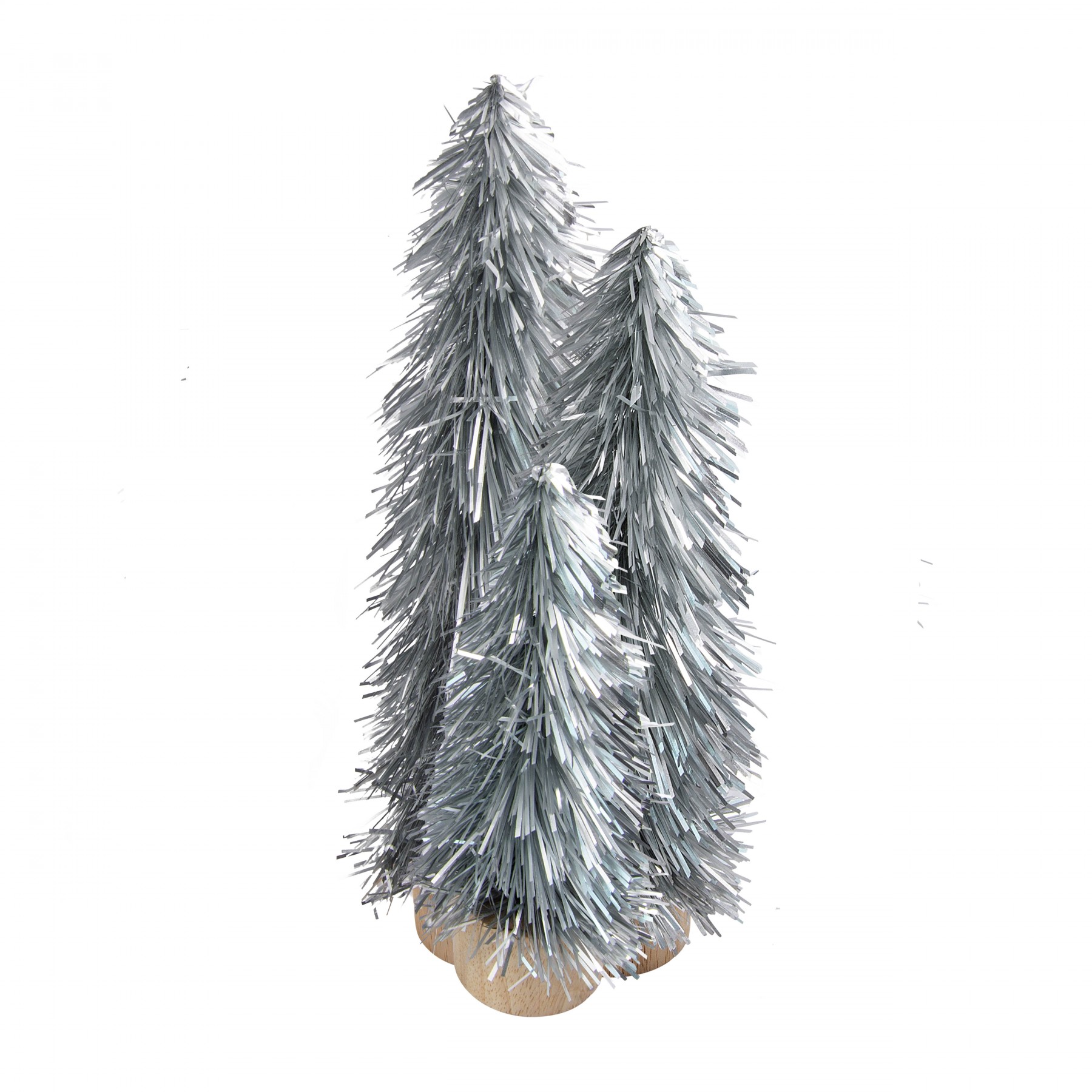 trio of silver christmas trees