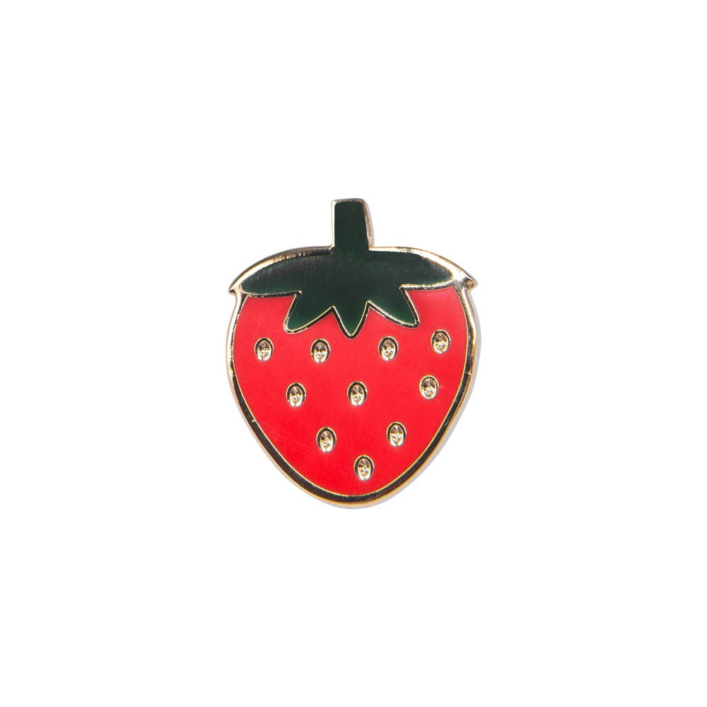 Strawberry enamel pin