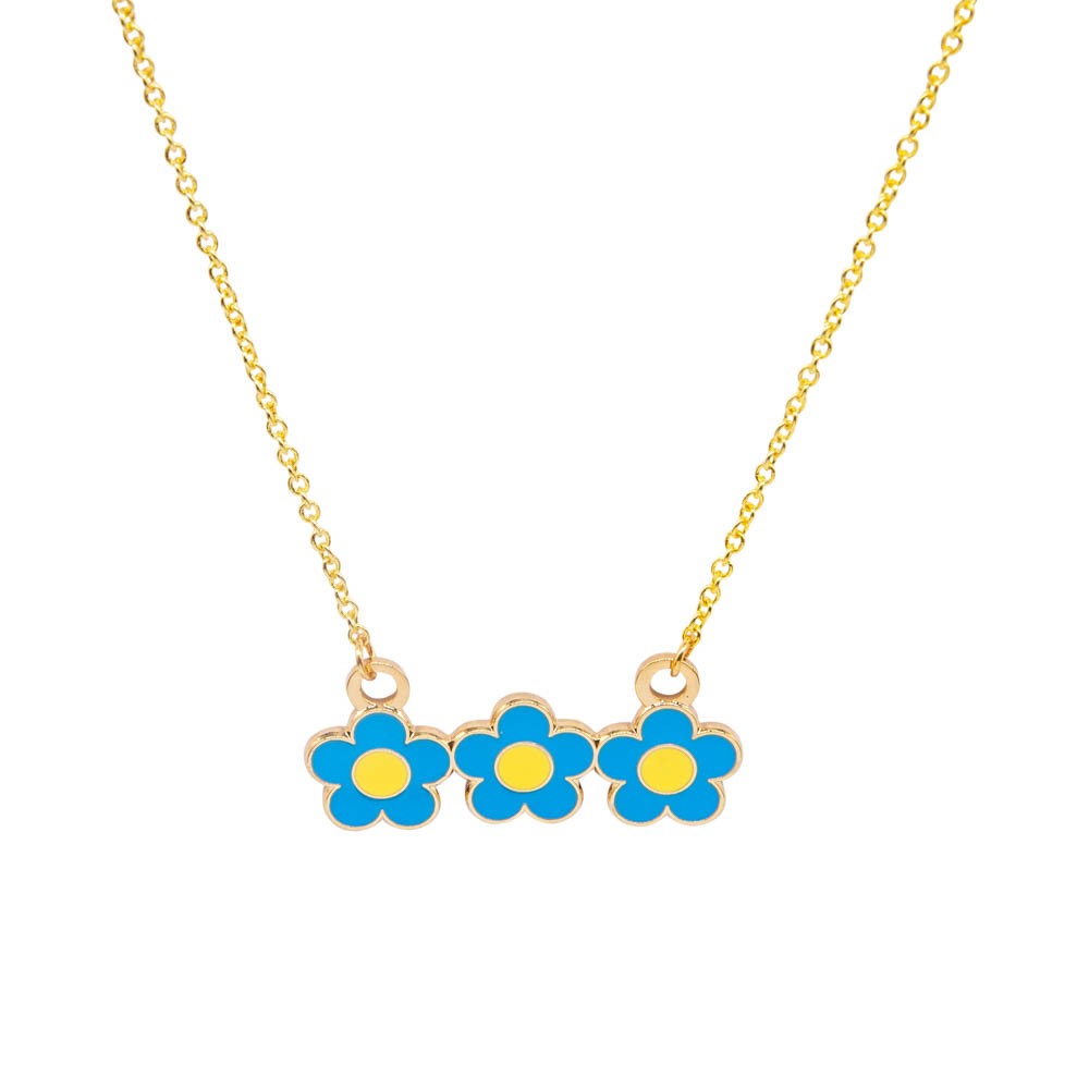 Trio of flowers necklace