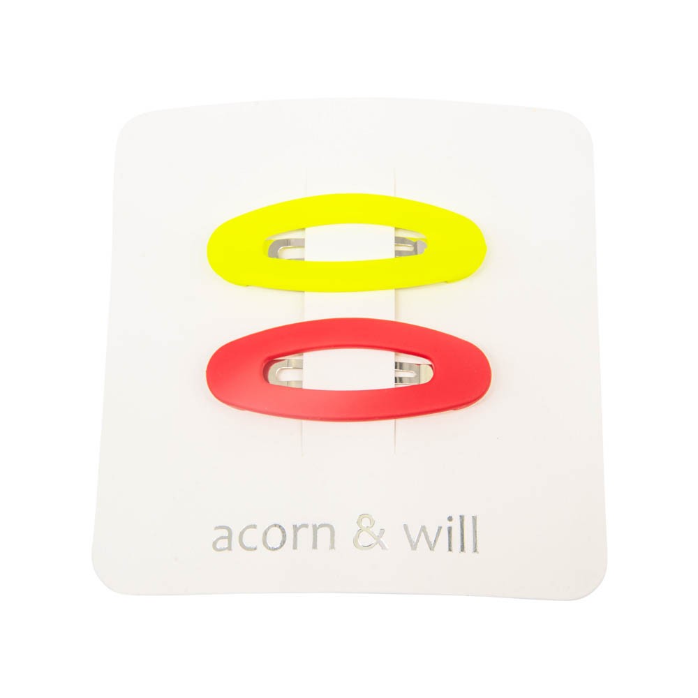 Oval suede effect hair clips