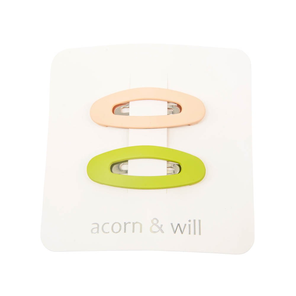 Oval suede effect hair clips