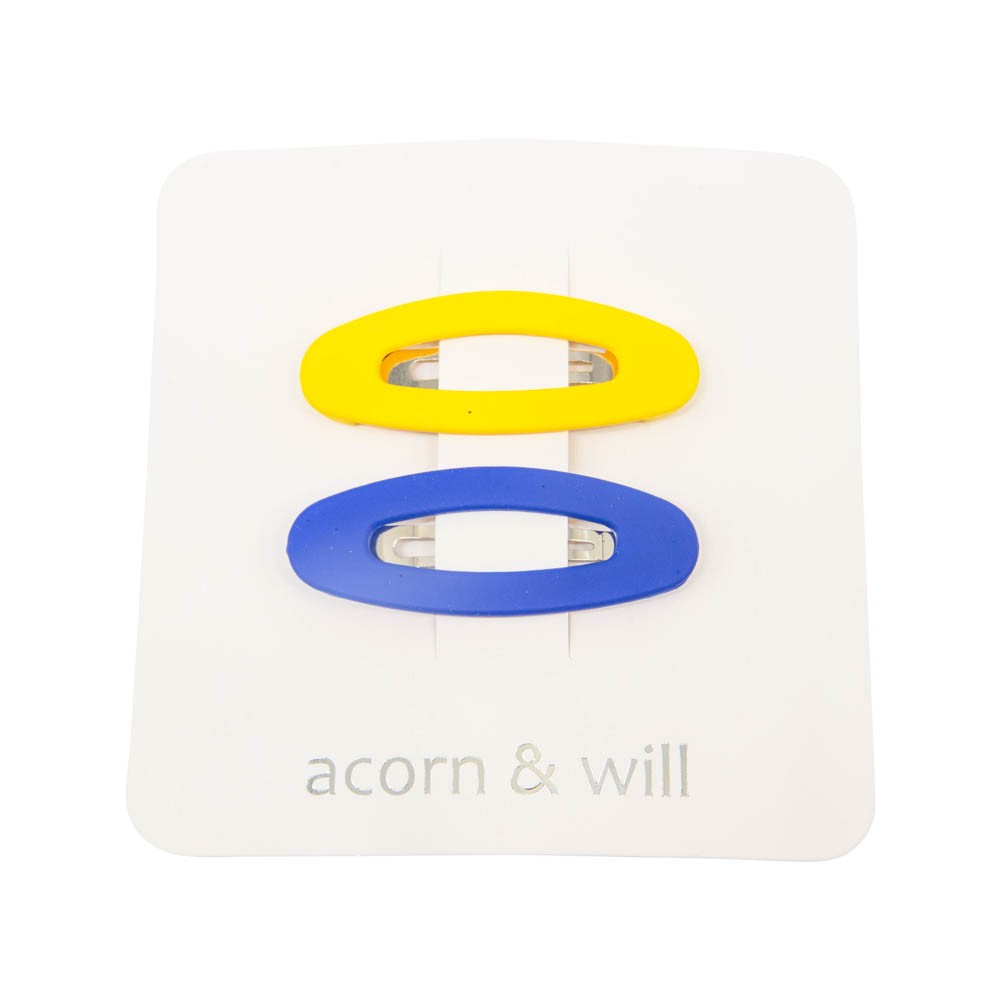 Oval suede effect hair clips