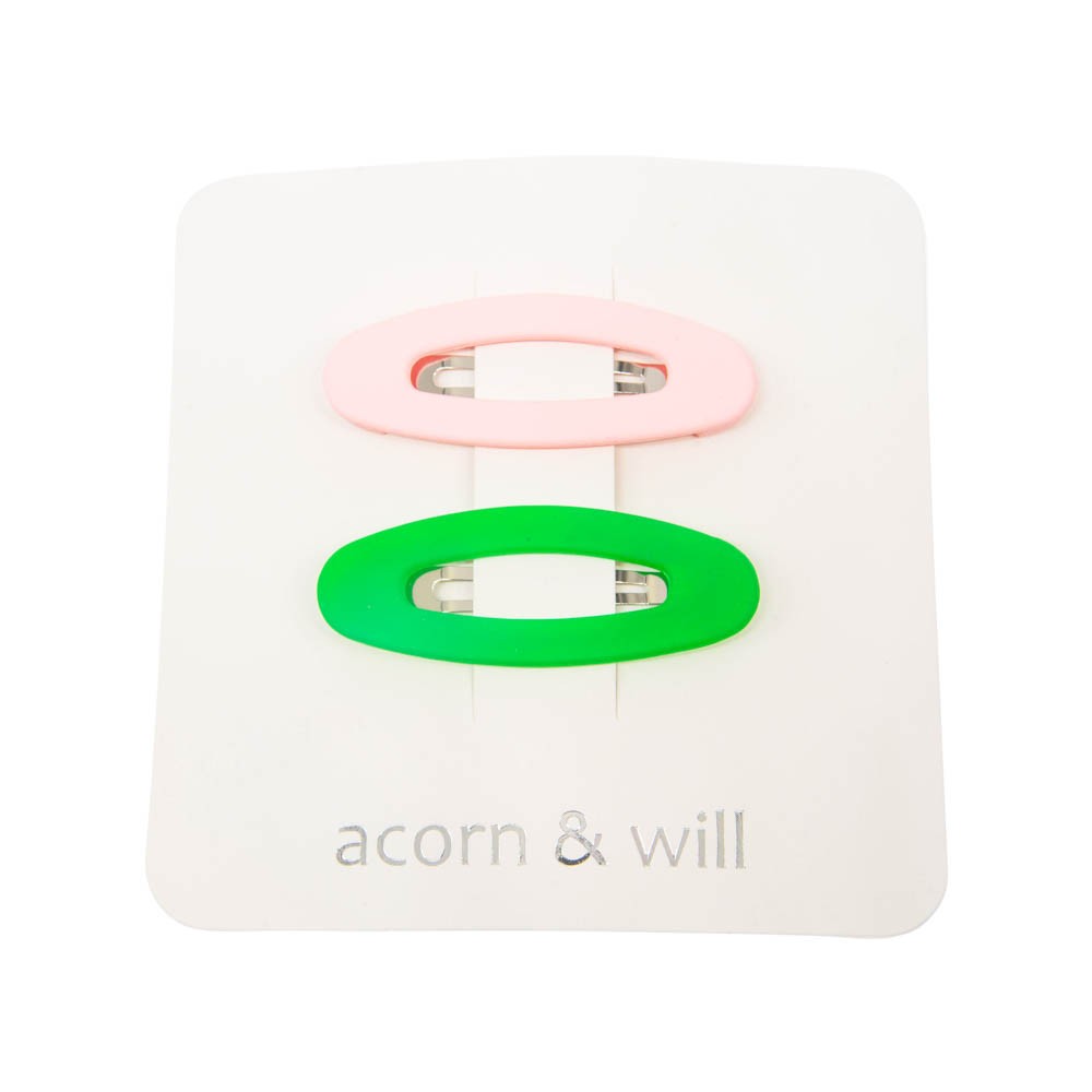 Oval suede effect hair clips