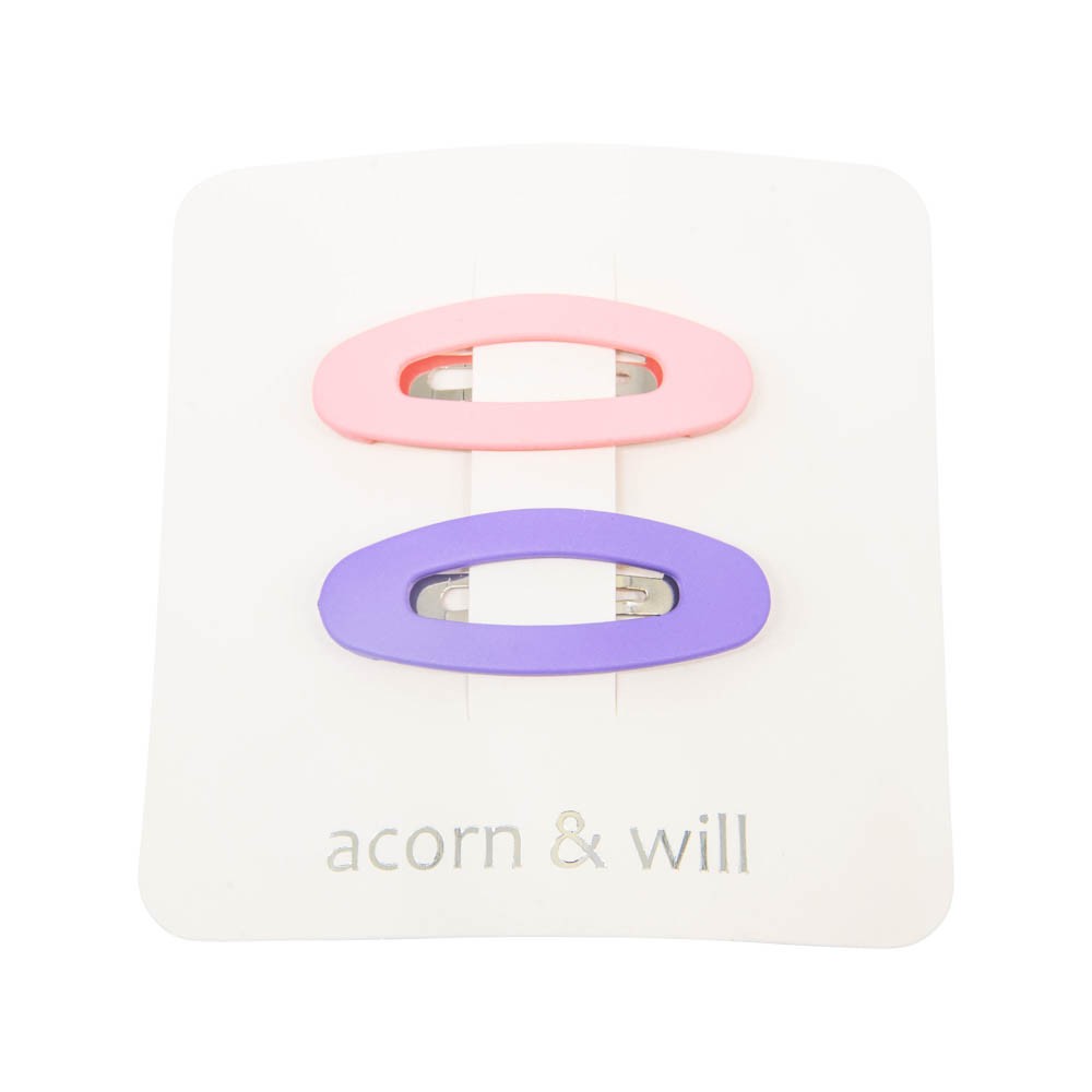 oval suede effect hair clips