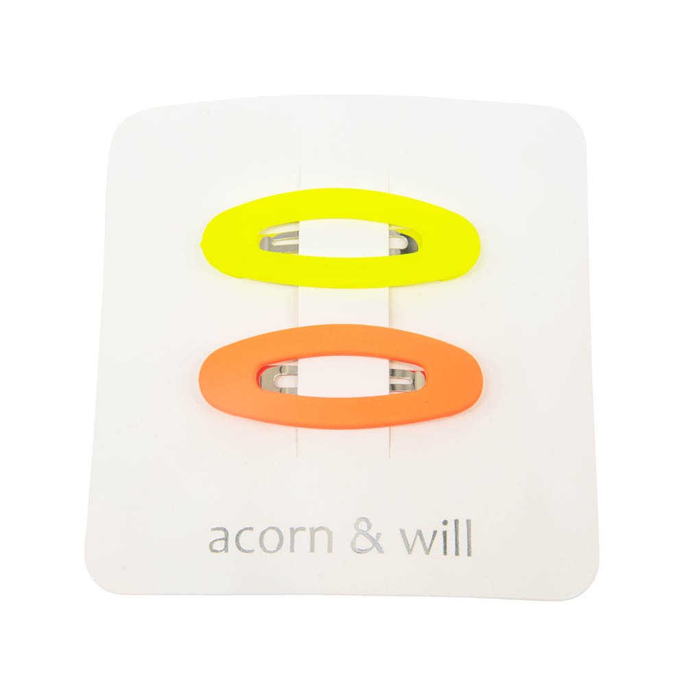 oval suede effect hair clips