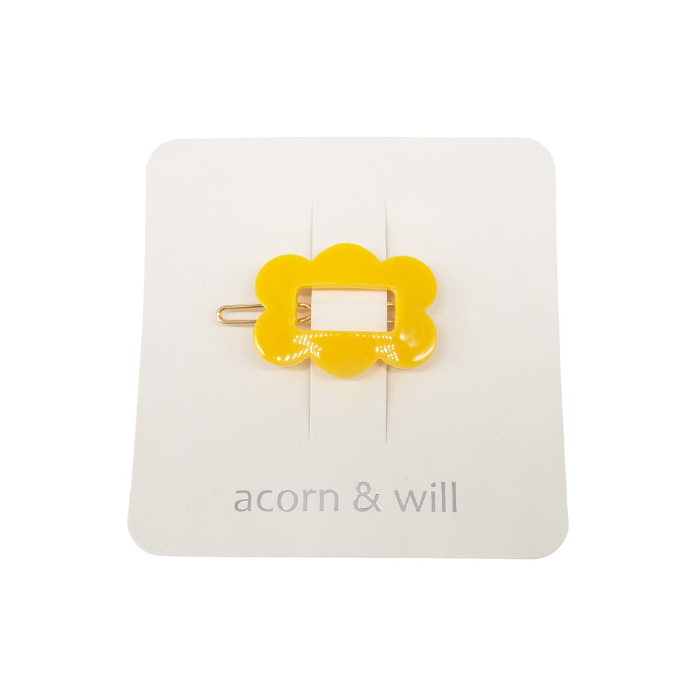 Scalloped rectangle hair clip