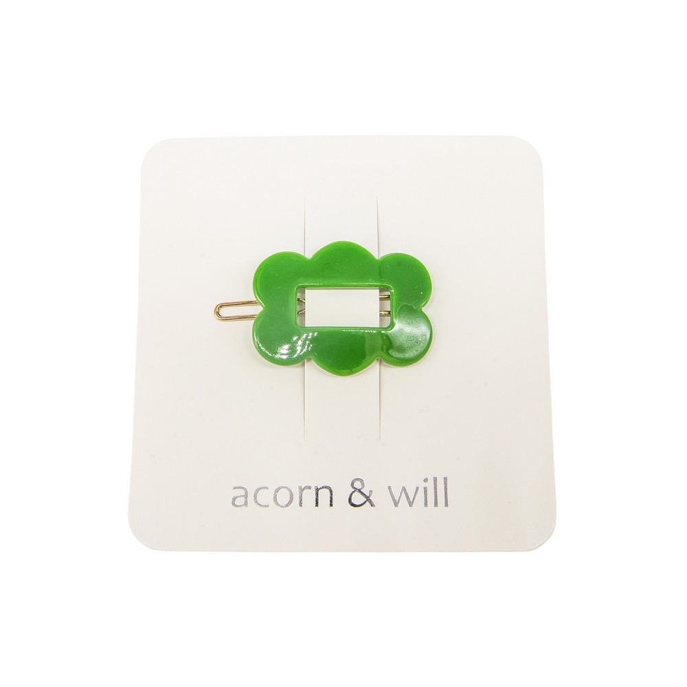 Scalloped rectangle hair clip