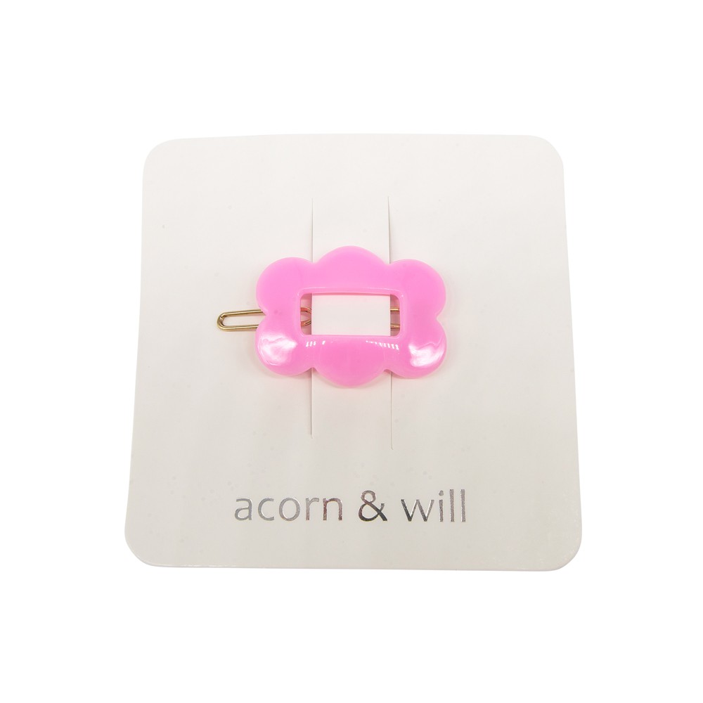 Scalloped rectangle hair clip