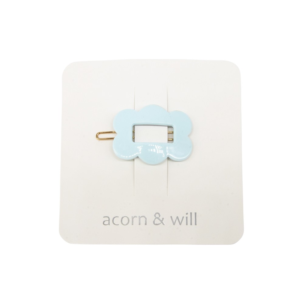 Scalloped rectangle hair clip