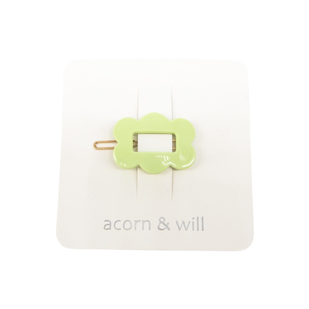 Scalloped rectangle hair clip