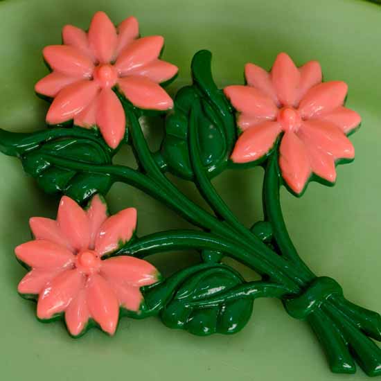 maud bunch of flowers brooch - peony pink