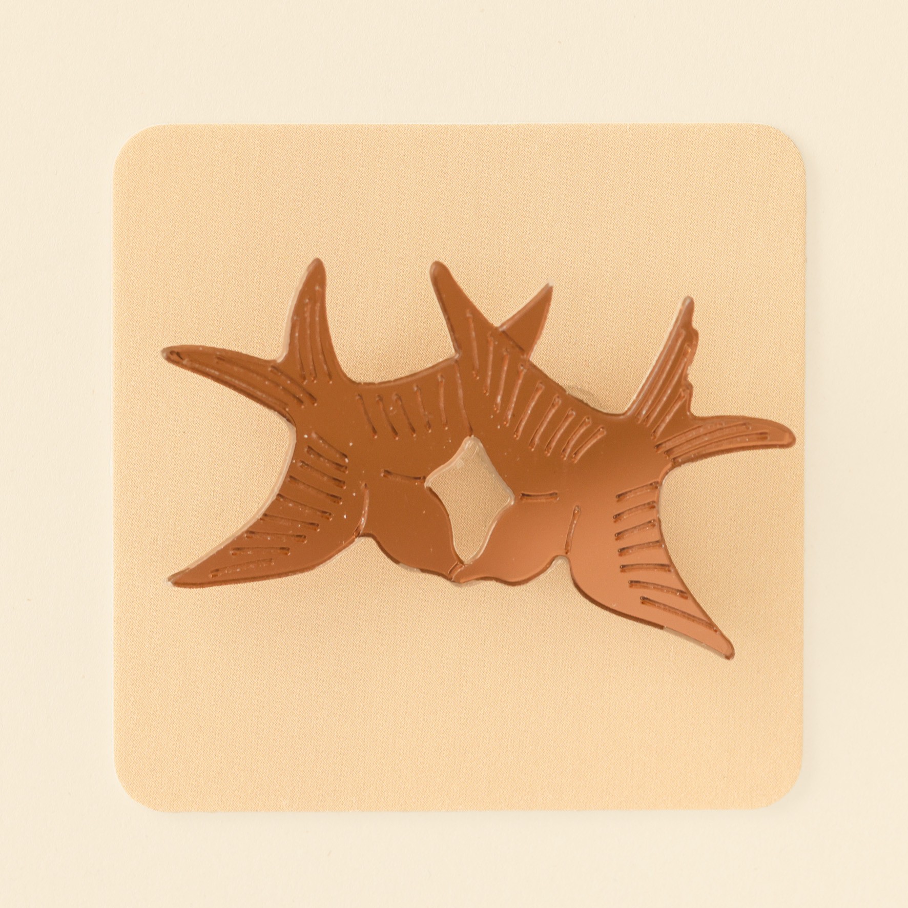 twiggy bird brooch - caramel mirror
